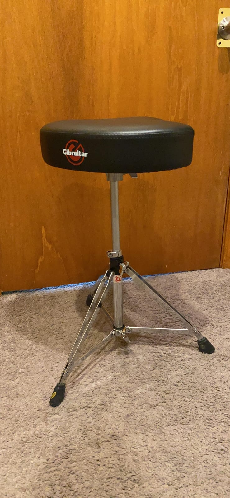 Gibraltar Drum Throne with Adjustable Height Motorcycle-Style Seat, Double-Braced Legs, Sturdy Drum Stool for Drummers, Comfortable Cushion for Practice or Performance (6608) customer photo 2