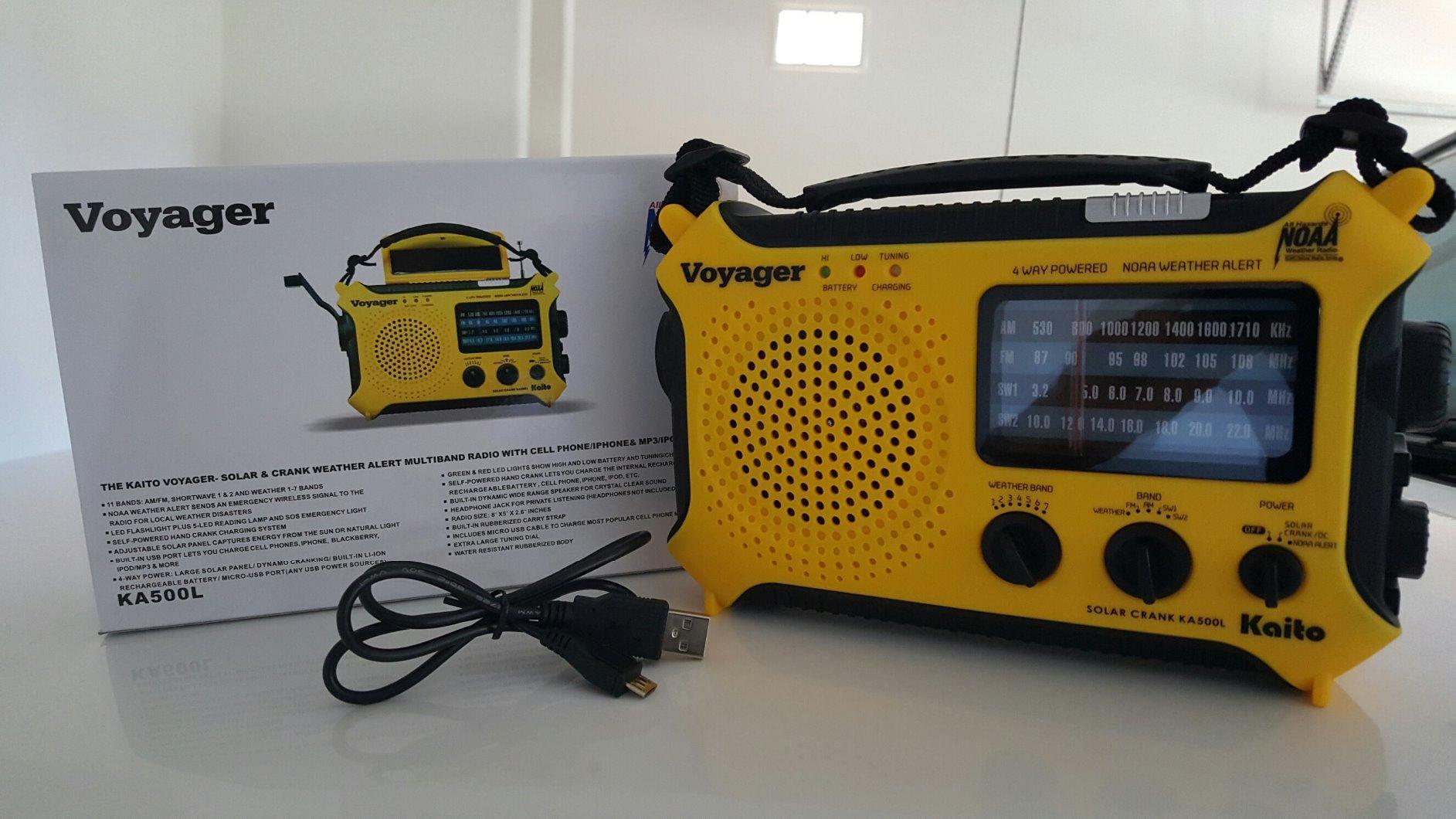 Kaito KA500 5-way Powered Emergency AM/FM/SW NOAA Weather Alert Radio with Solar,Dynamo Crank,Flashlight and Reading Lamp, Color Black customer photo 1