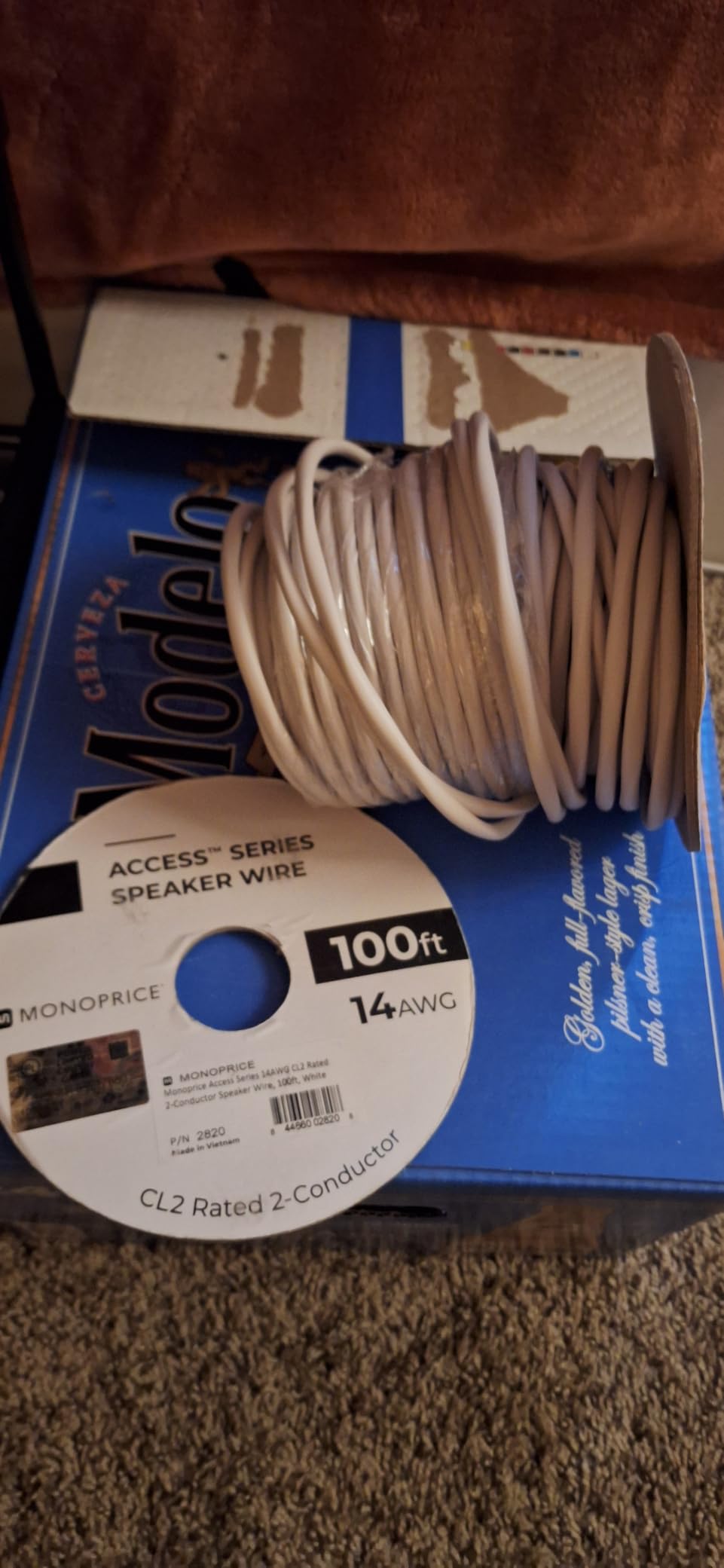 Monoprice 102820 100ft 14AWG CL2 Rated 2-Conductor Loud Speaker Cable (for In-Wall Installation) CL2 Rated | 2-Conductor customer photo 1