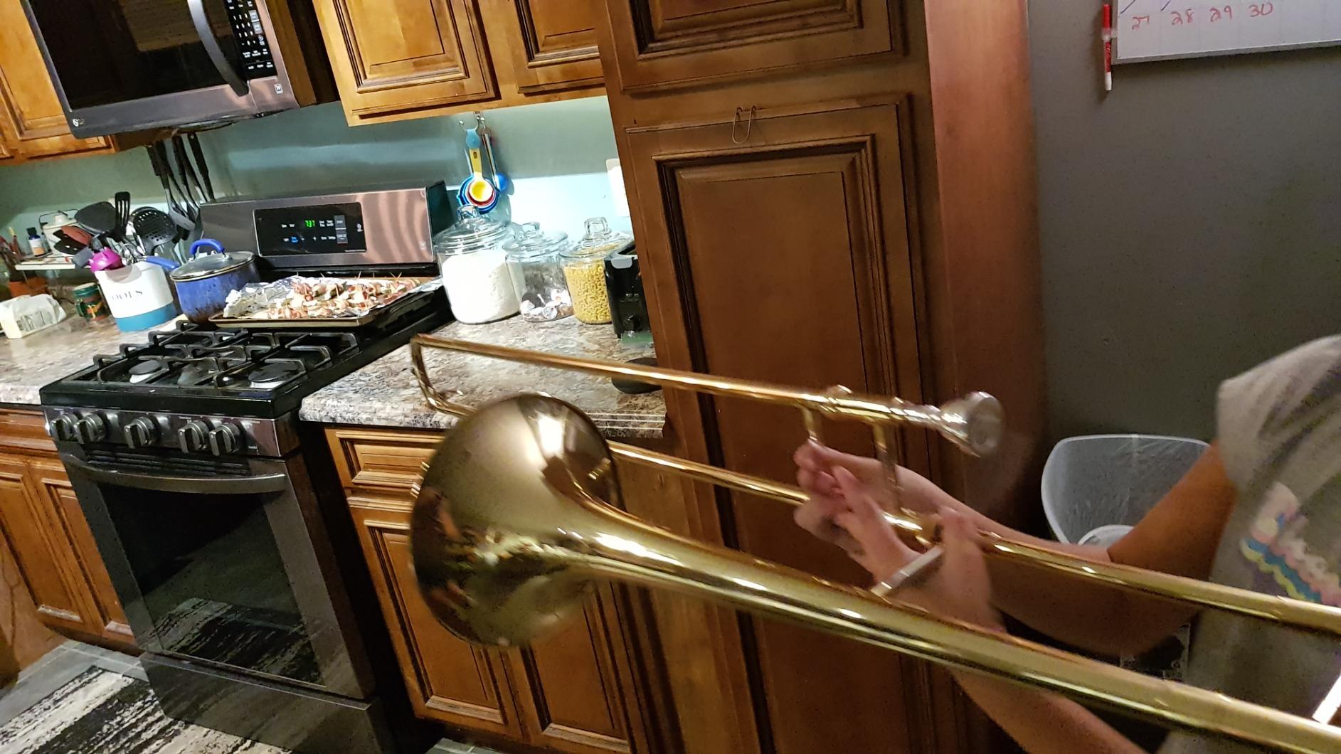 Mendini by Cecilio Brass Plated Bb Tenor Slide Trombone Kit - Gold customer photo 1