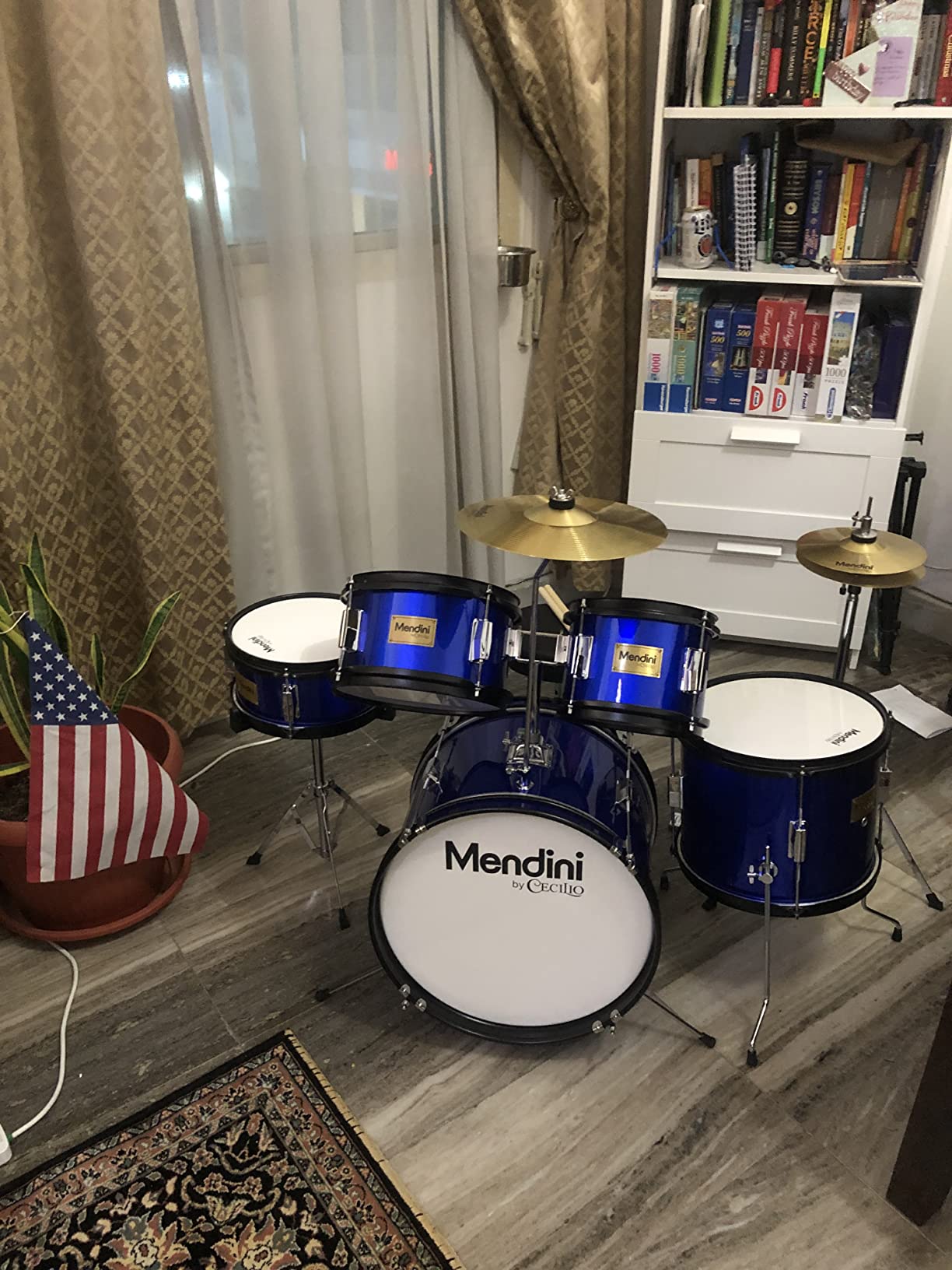 Mendini by Cecilio 5 Piece 16 Inch Junior Drums Set - Metallic Blue customer photo 2