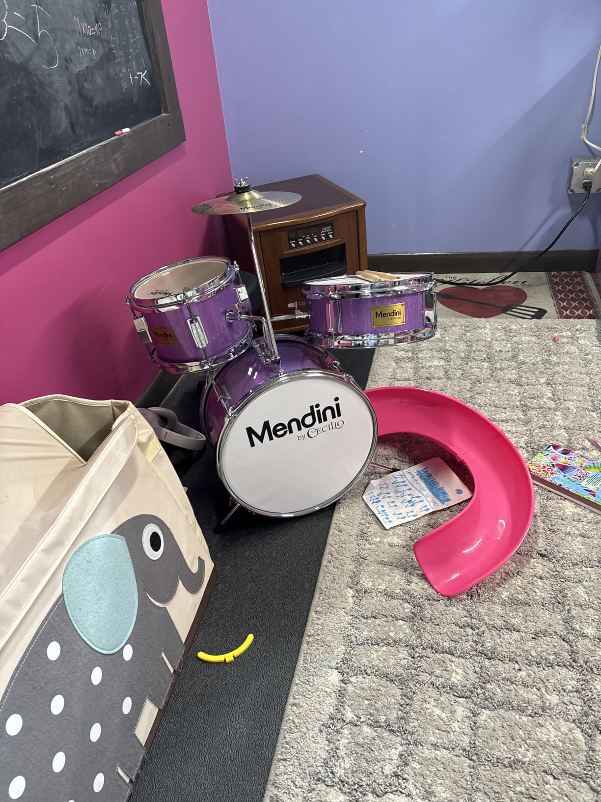 Mendini By Cecilio 13 Inch Drum Set, 3-Piece Junior Drum Set - Sky Blue customer photo 1