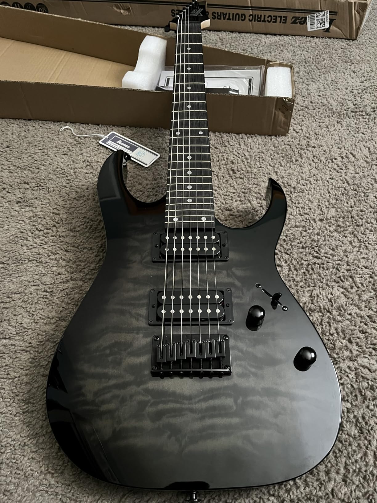 Ibanez GRG 7-String Solid-Body Electric Guitar, Right, White, Full customer photo 1
