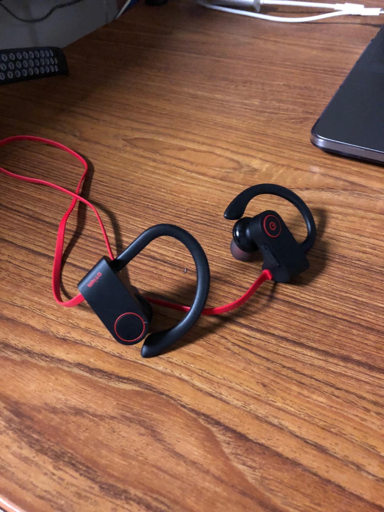 Otium Bluetooth Headphones,Wireless Earbuds IPX7 Waterproof Sports Earphones with Mic HD Stereo Sweatproof in-Ear Earbuds Gym Running Workout 15 Hour Battery Sound Isolation Headsets customer photo 1