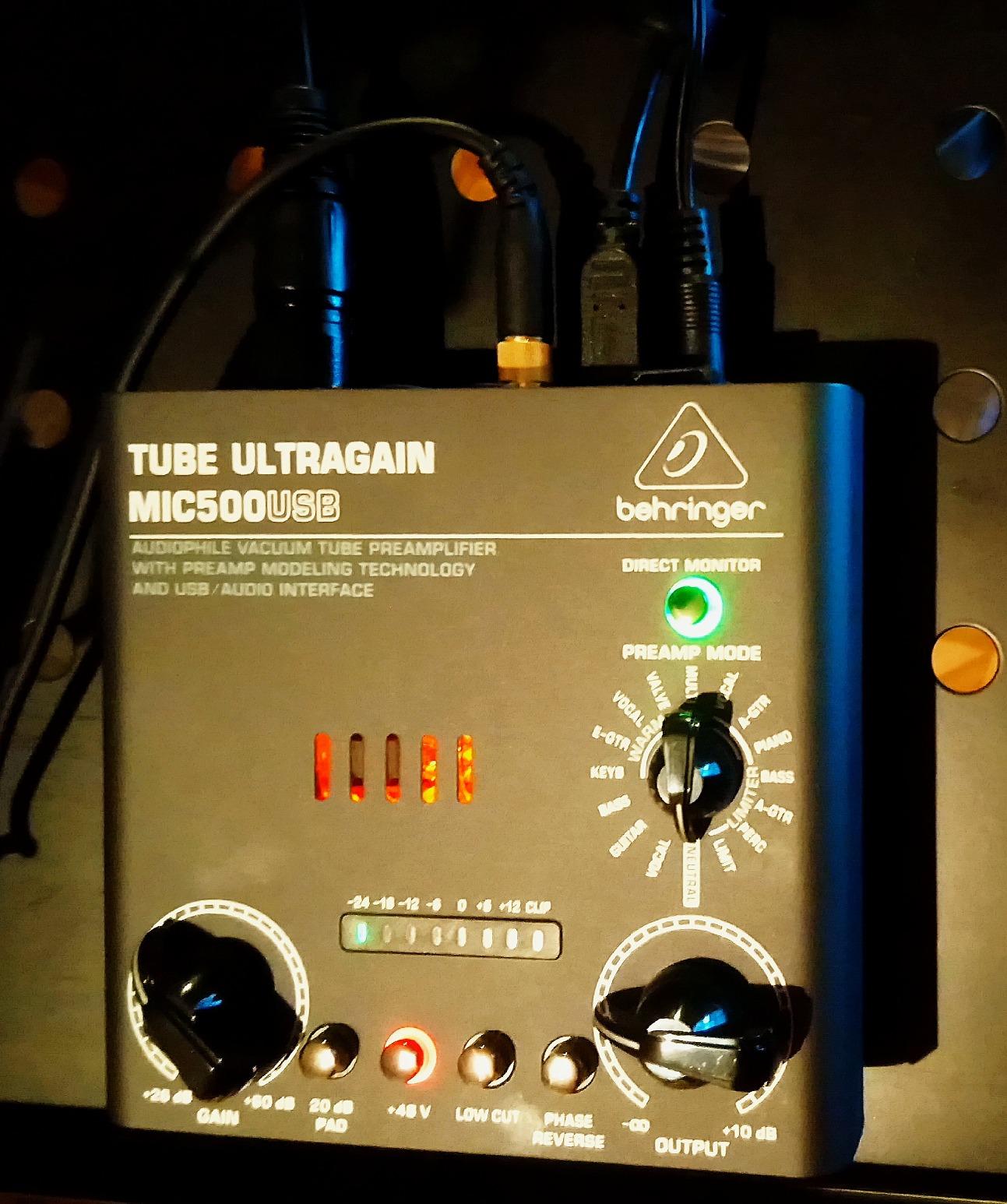 Behringer TUBE ULTRAGAIN MIC500USB Audiophile Vacuum Tube Preamplifier with Preamp Modeling Technology and USB/Audio Interface customer photo 2
