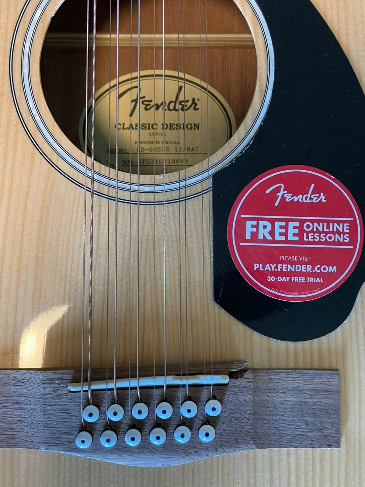 Fender CD-60SCE 12-string Dreadnought Acoustic Guitar, Natural customer photo 1