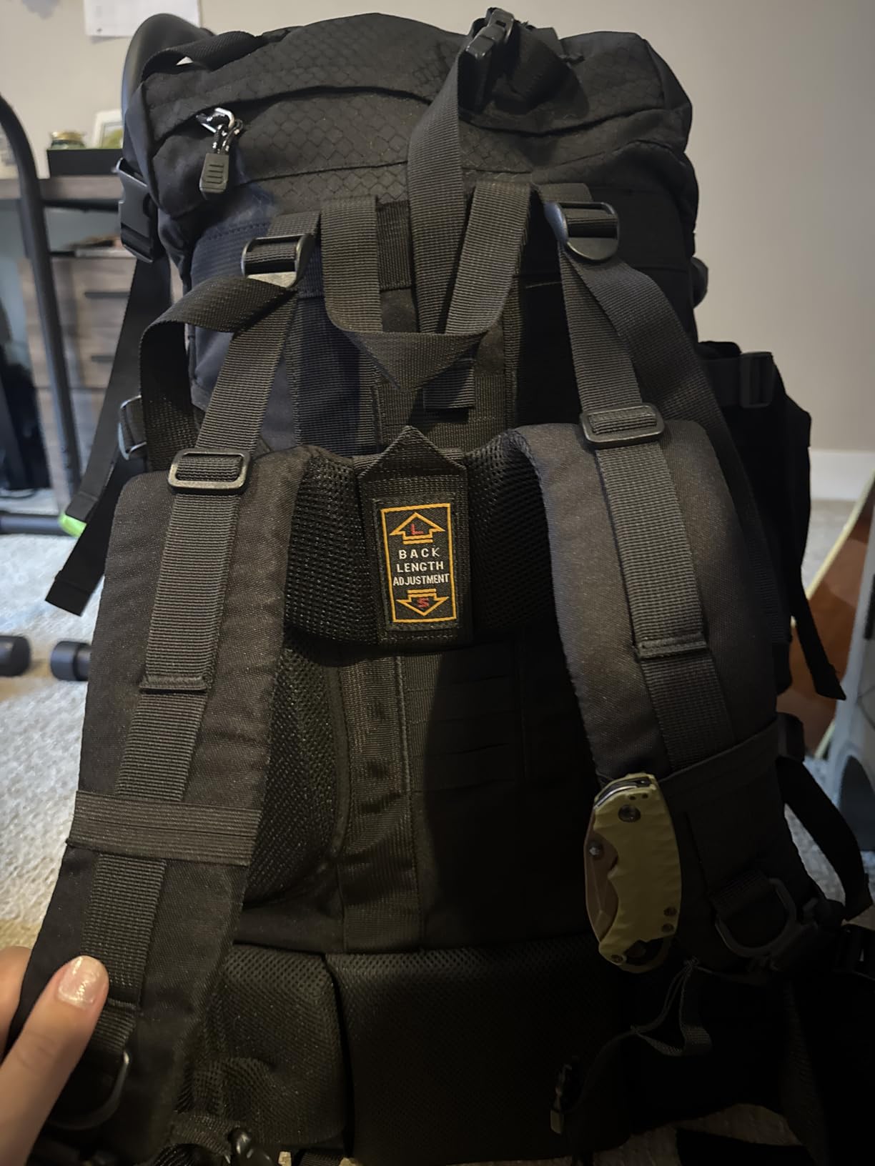 Amazon Basics Internal Frame Hiking Backpack for Camping and Backpacking, Adjustable Straps, Rainfly Included customer photo 2