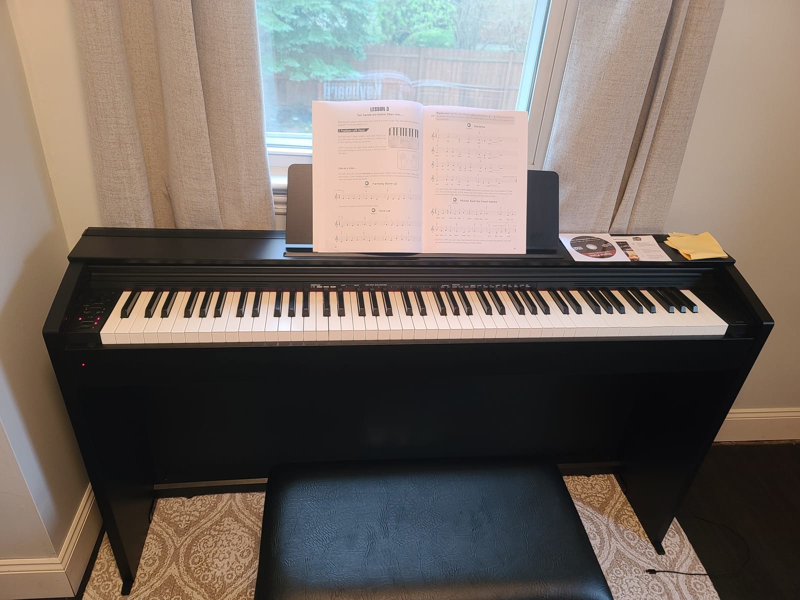 Casio PX-870 Privia Digital Piano - Black Bundle with Furniture Bench, Headphones, Instructional Book, Online Lessons, Instructional DVD, and Austin Bazaar Polishing Cloth customer photo 1