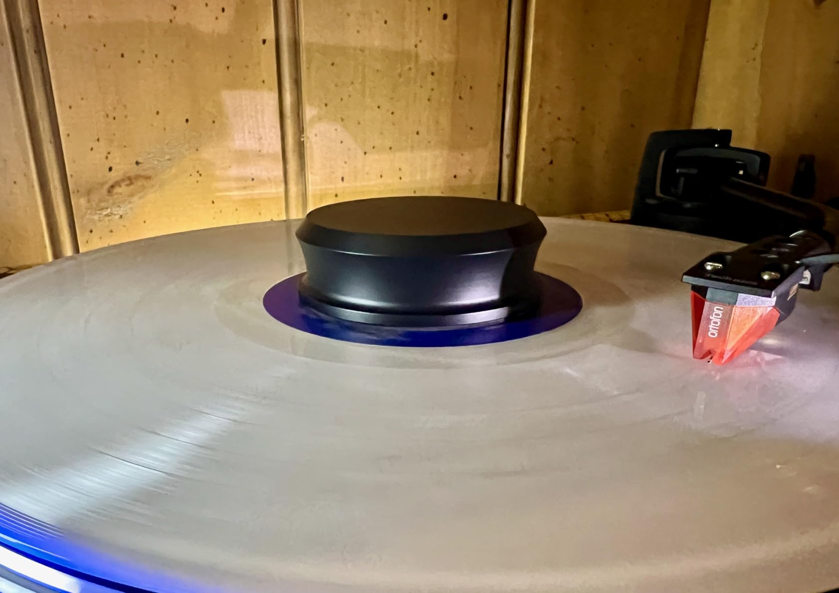 Hudson Hi-Fi BigBen Record Weight Stabilizer with Protective Leather Pad - 13-Ounce Vinyl Turntable Weight - Durable & Stylish LP Stabilizer - Fits on Any Turntable - Chrome customer photo 1