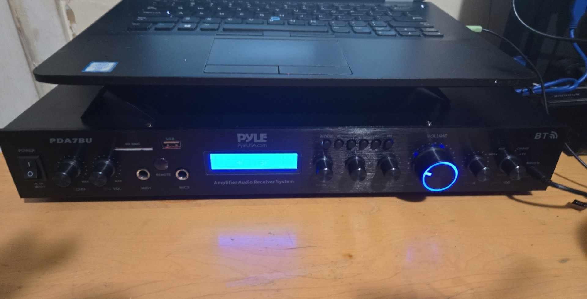 Pyle Bluetooth Home Theater Amplifier - 200 Watts into 5 Channels with Subwoofer Out, Easy Karaoke - Dual Mic, Wireless Streaming, USB/SD with MP3 player, RCA Input, FM Radio, LCD Display - PDA7BU customer photo 2