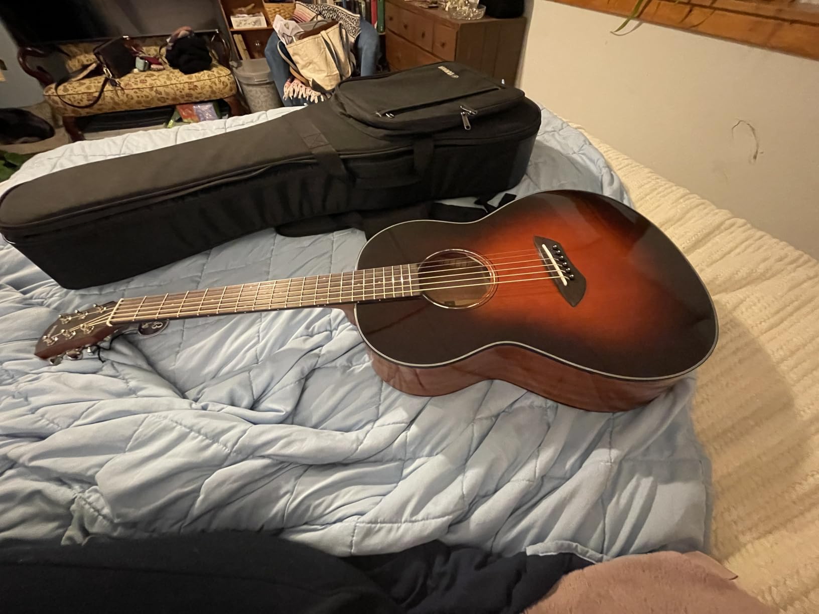 Yamaha CSF1M TBS Parlor Size Acoustic Guitar with Hard Gig Bag- Tobacco Brown Sunburst customer photo 2