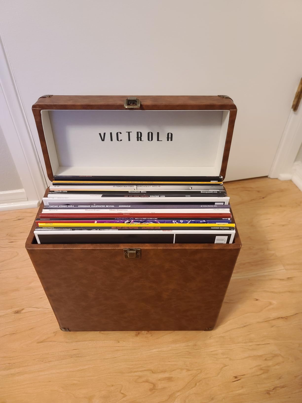 Victrola Collector - Vinyl Record Storage Case, Holds 30+ LPs - Brown customer photo 1