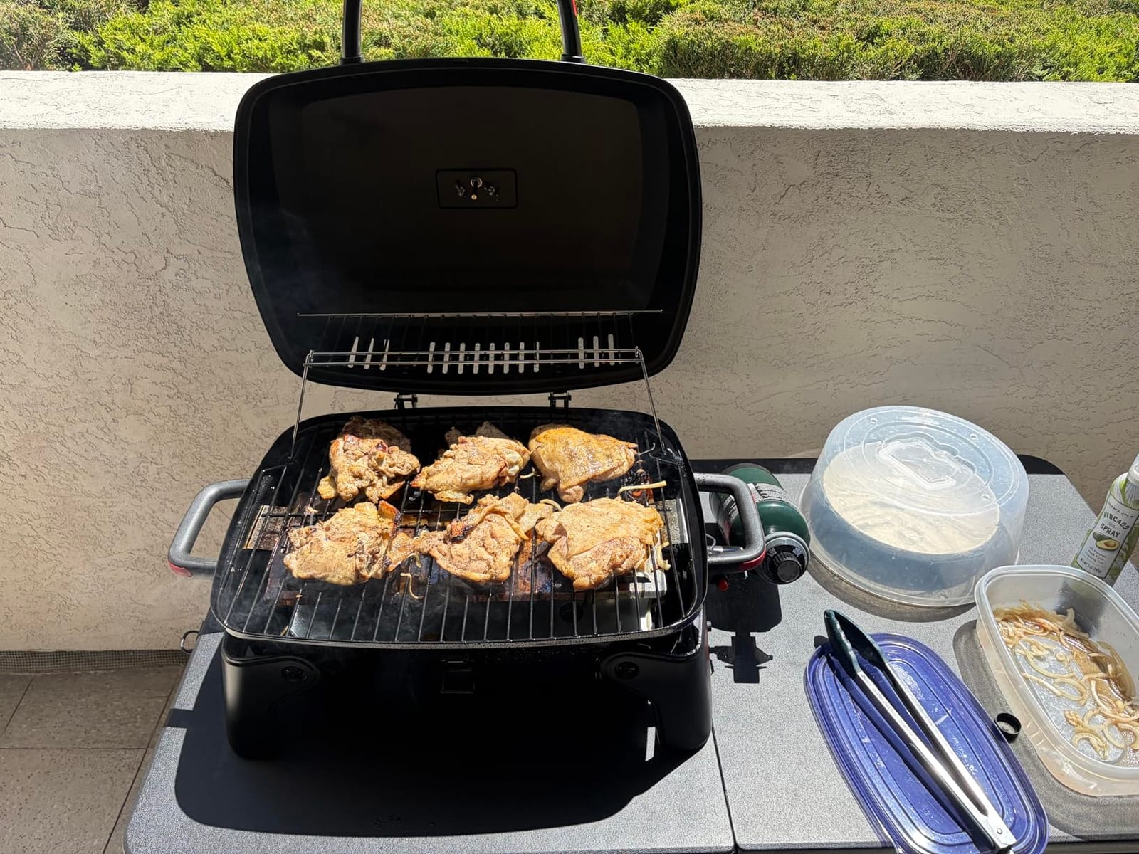 Megamaster Tabletop 1 Burner Gas Grill, Foldable Legs with Warming Rack customer photo 1