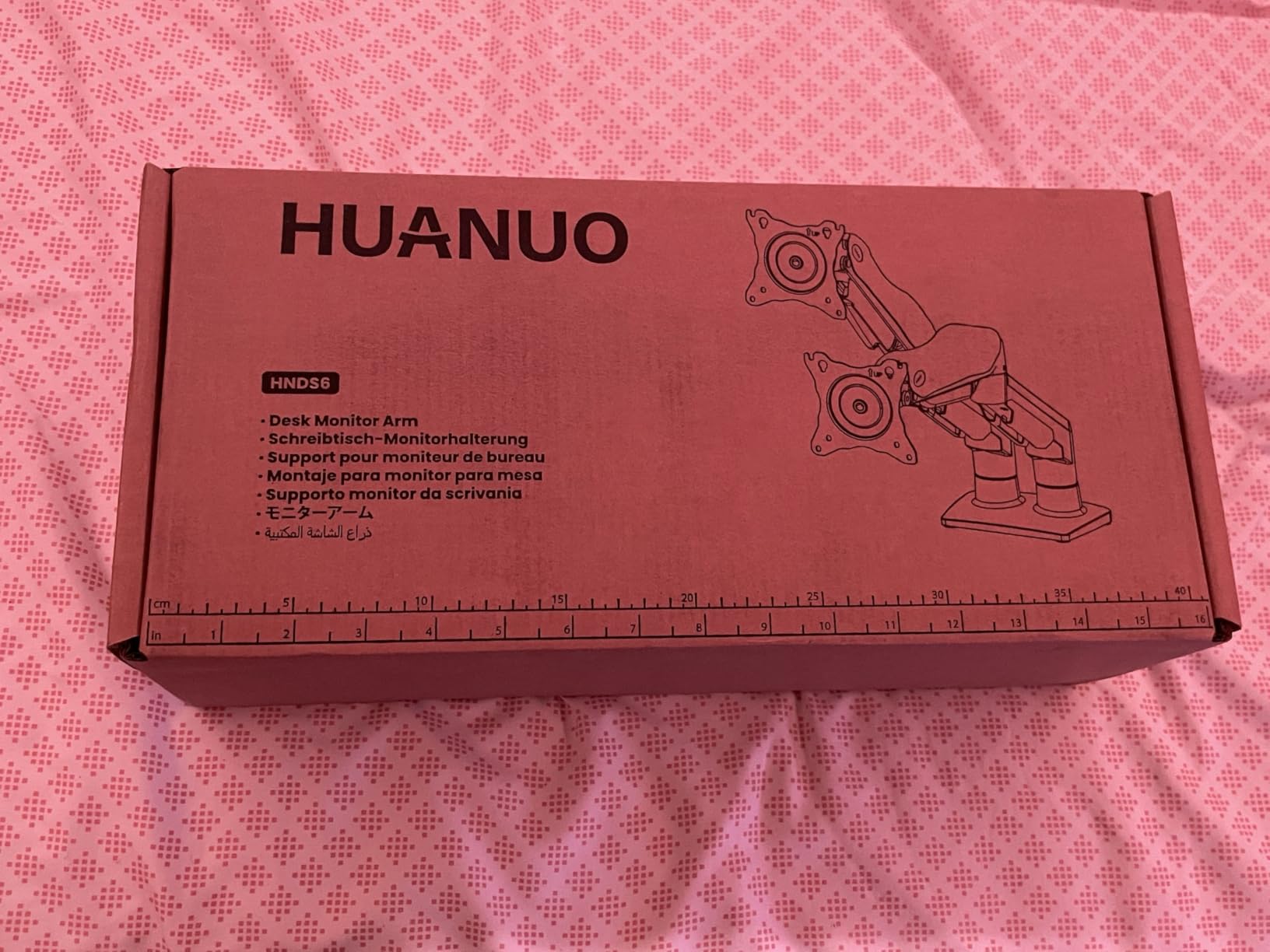 HUANUO FlowLift™ Dual Monitor Stand, Fully Adjustable Gaming Monitor Desk Mount for 13–32″ Computer Screens, Full Motion VESA 75x75/100x100 with C-Clamp & Grommet Base, Each Arm Holds 4.4 to 19.8 lbs customer photo 2