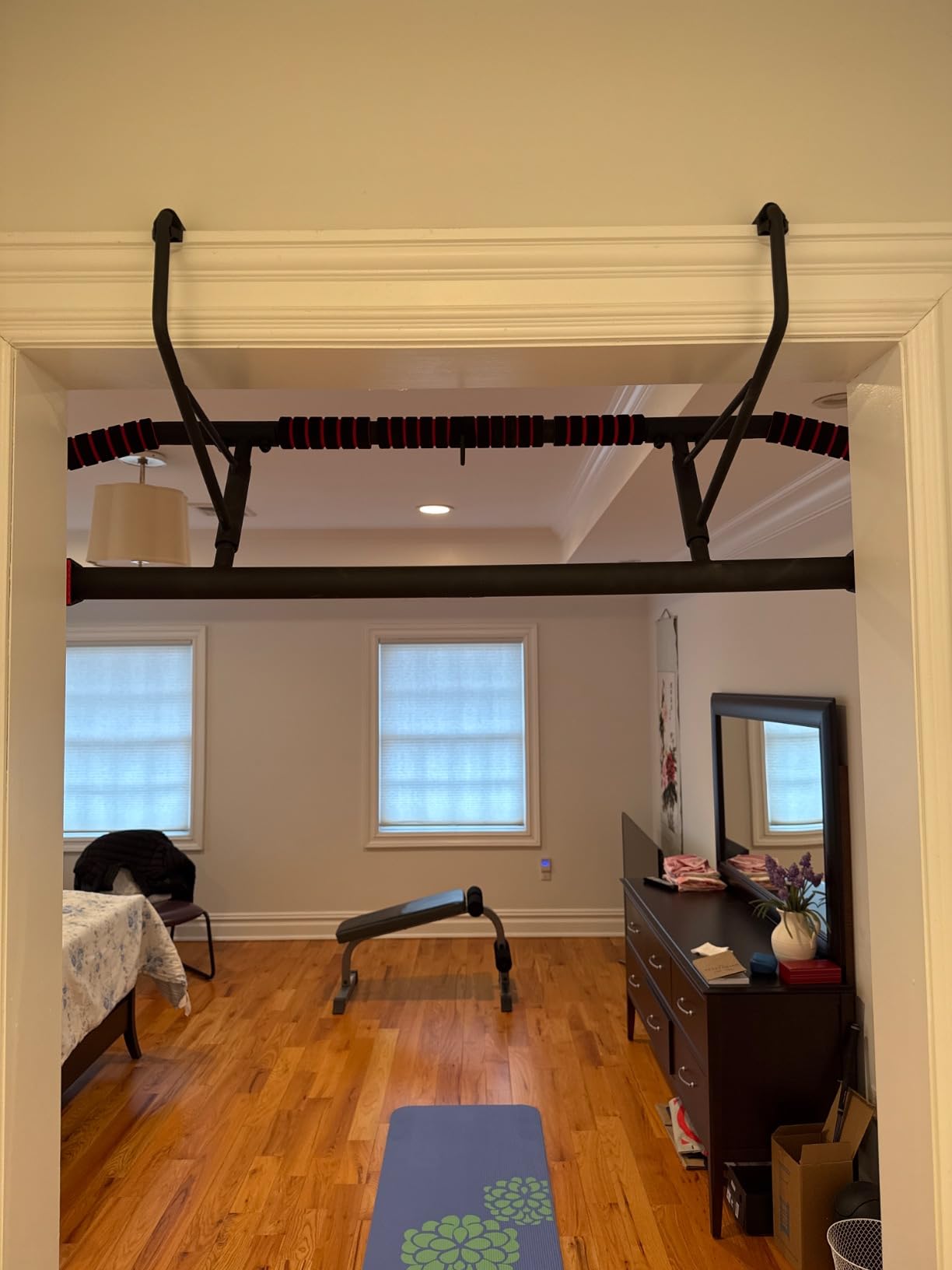 IRON AGE Pull Up Bar for Doorway : 2025 New Pullup Bar - Industrial Grade Steel, Hang & Go Training, Multi-Grip Horizontal Array customer photo 1