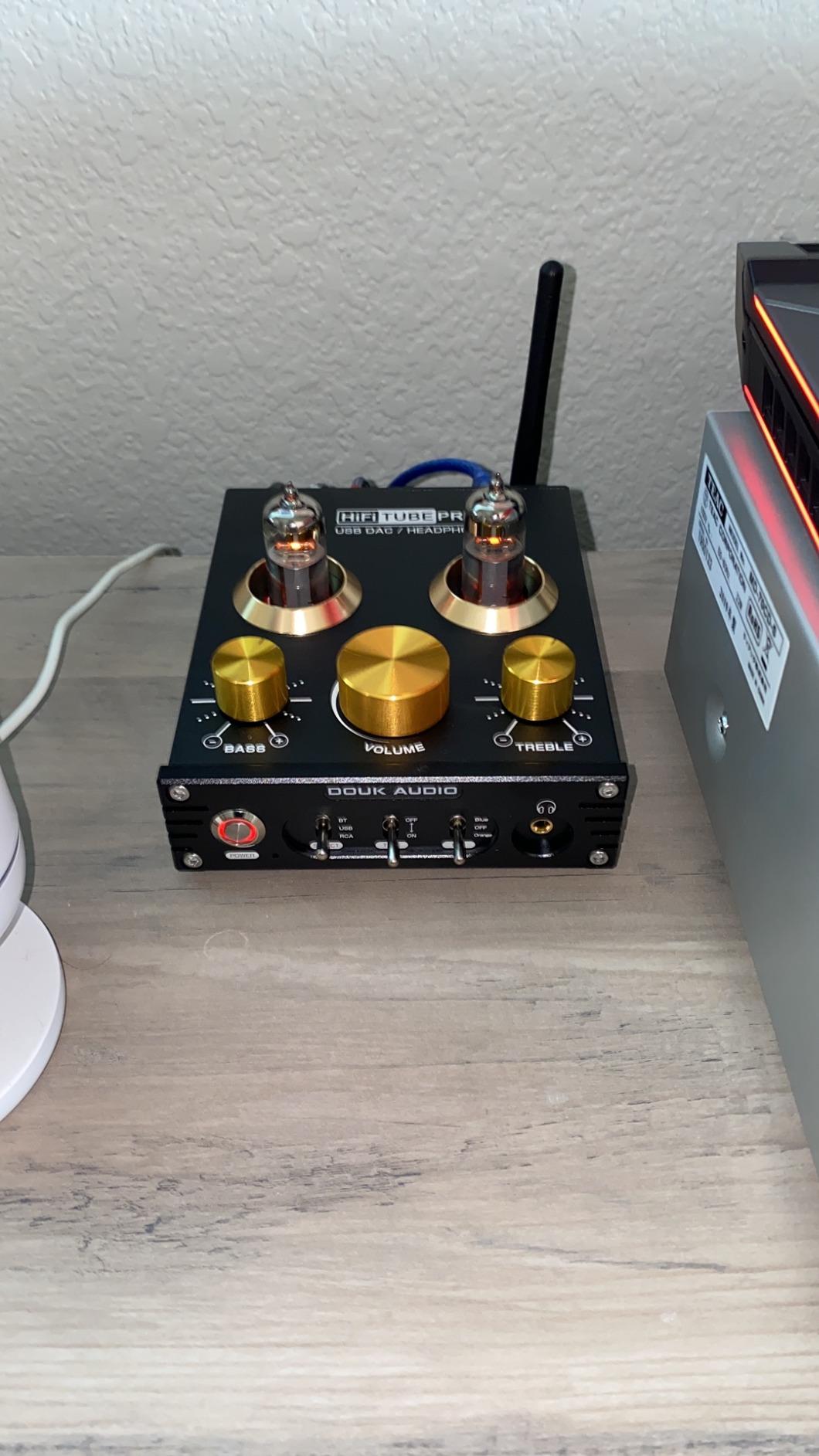 Douk Audio Bluetooth Tube Preamp: HiFi Stereo Preamplifier Receiver | Headphone Amp | USB DAC | Tone Control for Home Theater, Desktop Listening (P1) customer photo 2