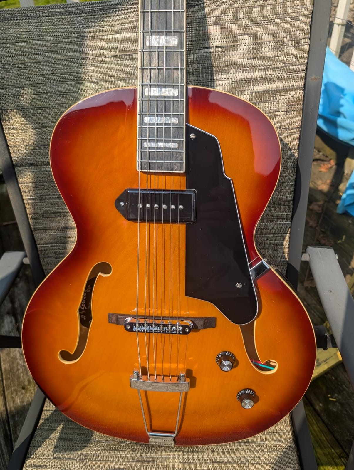 GROTE Jazz Electric Guitar Hollow Body Chrome Hardware (Natural) customer photo 1