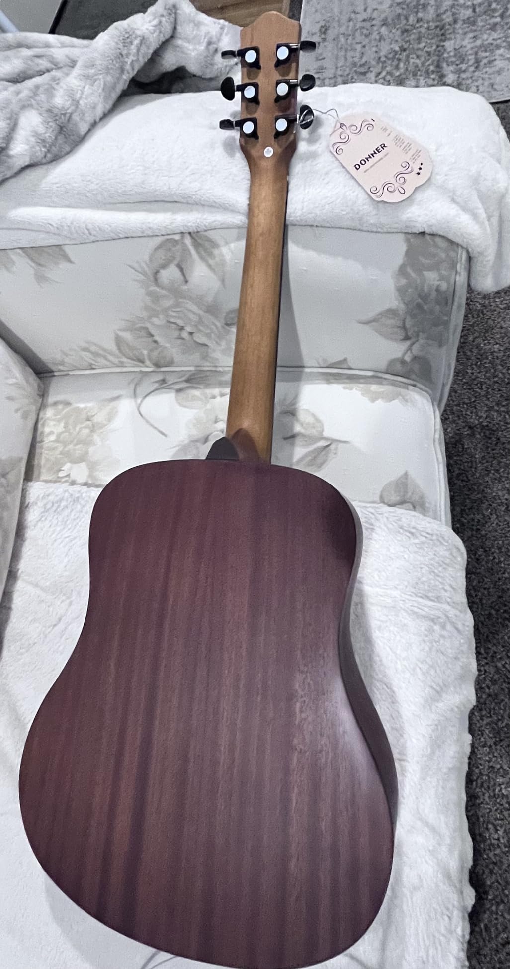 Donner Acoustic Guitar for Beginner Adult 36'' Dreadnought 3/4 Size Black Guitar Bundle Package Kit Travel, Spruce Wood With Gig Bag Capo Tuner Strap String Guitar Picks DAG-1MB/DAT-110D customer photo 1