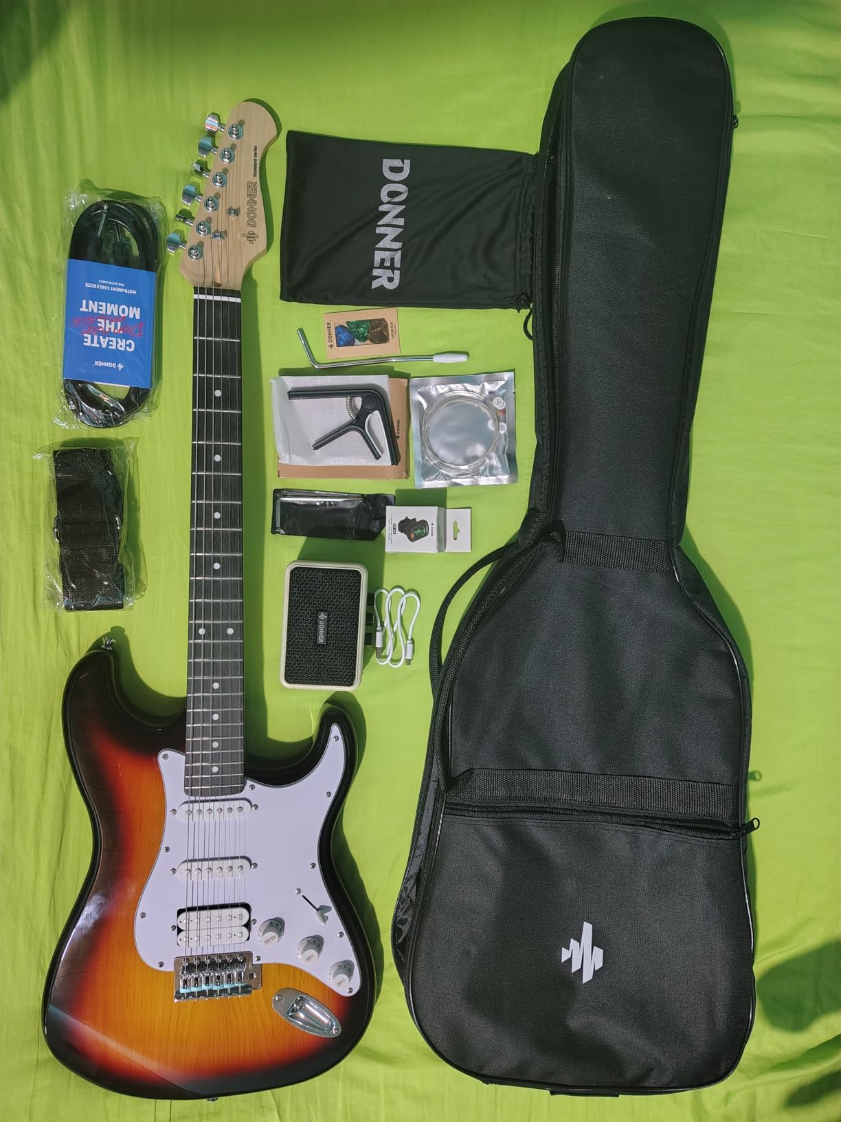 Donner 39 Inch Left-Handed Electric Guitar Kit Solid Body Sunburst customer photo 2