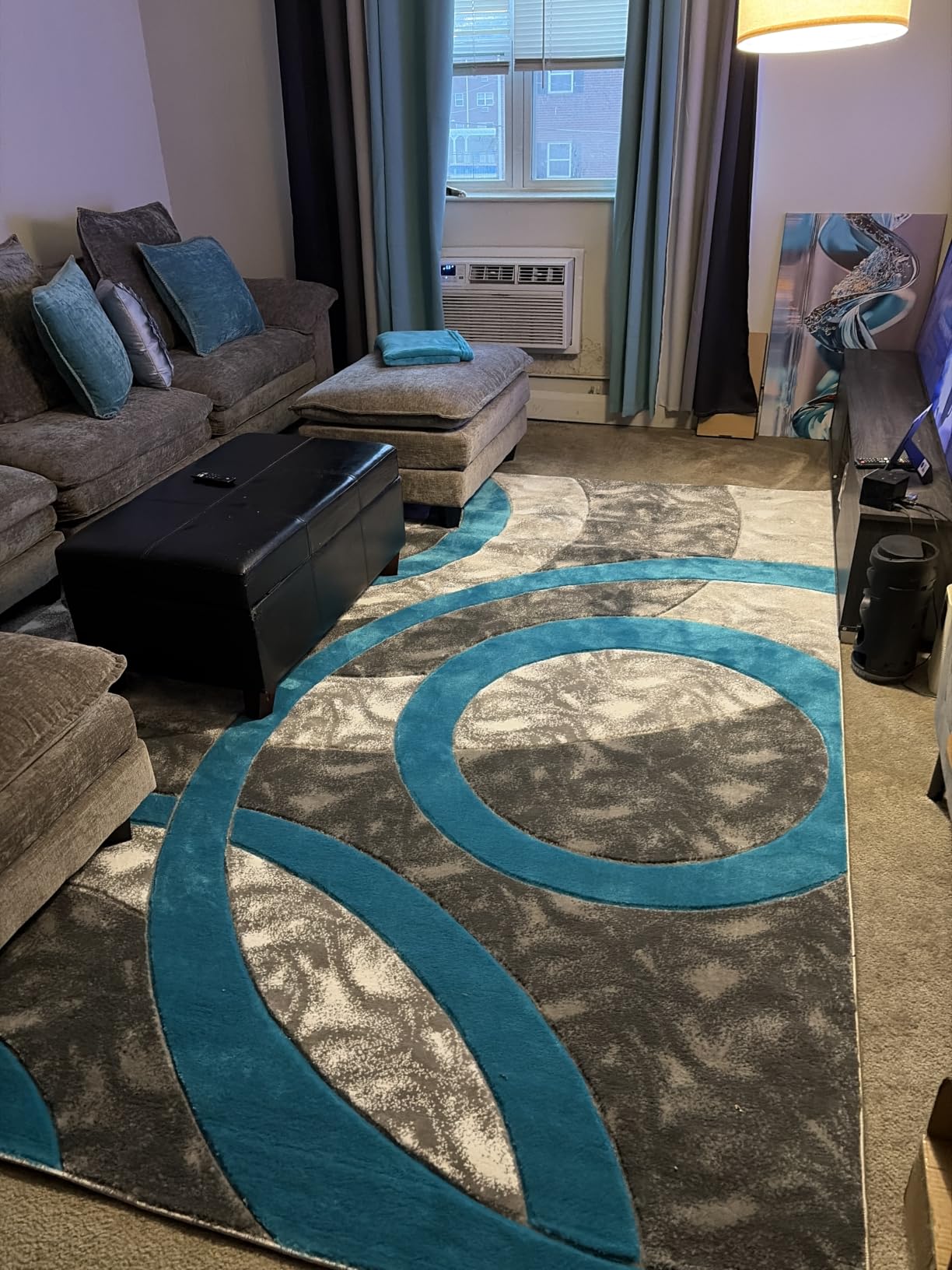 GLORY RUGS Area Rug Modern 4x6 Brown Circles Geometry Soft Hand Carved Contemporary Floor Carpet Fluffy Texture for Indoor Living Dining Room and Bedroom Area customer photo 1