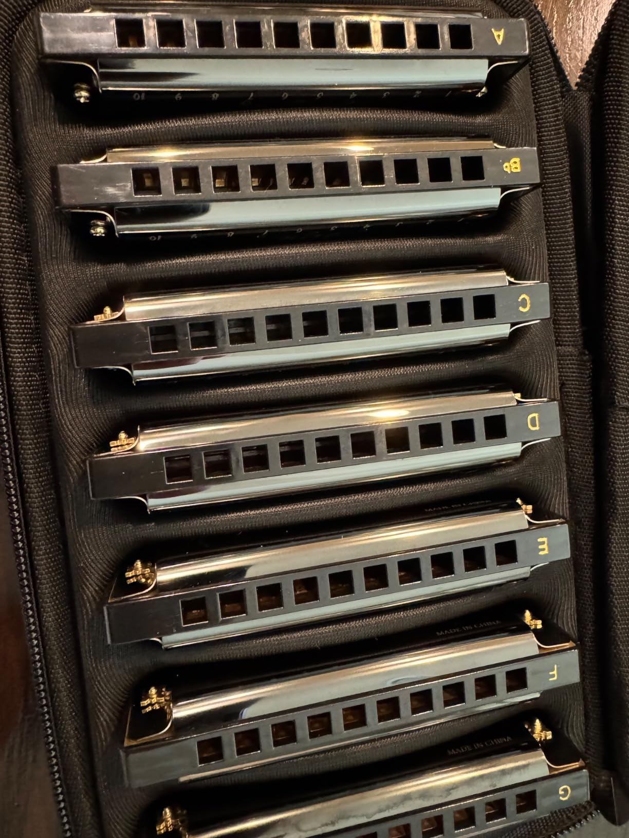 JDR Harmonica Set of 7 Key of C D E F G A Bb 10 Holes 20 Tones Blues Harp Diatonic Mouth Organ armonica with EVA Protective Case for Adults Kids Beginner Professional Intermediate Student Gift Black customer photo 2