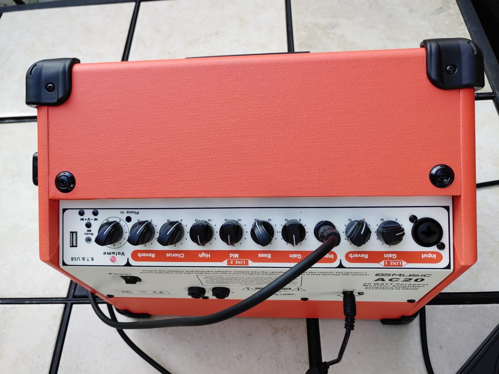 Acoustic Guitar Amplifier, 20 Watt Bluetooth Amp for Guitar Acoustic with Reverb Chorus Effect, 3 Band EQ(Including Microphone and Audio Cable) customer photo 1