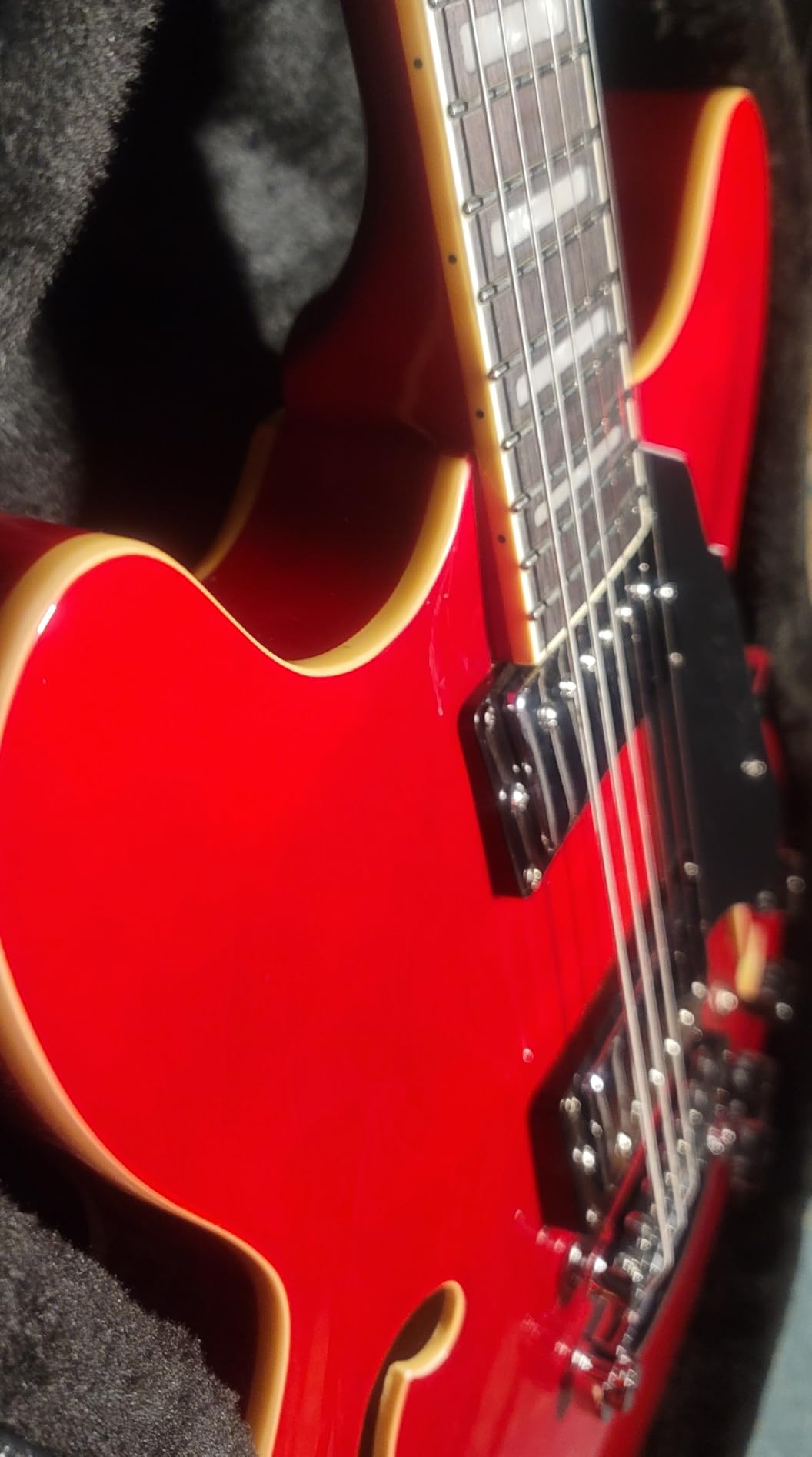 Grote Full Scale Electric Guitar Semi-Hollow Body Guitar Stainless Steel Frets (Vintage Sunburst) customer photo 2