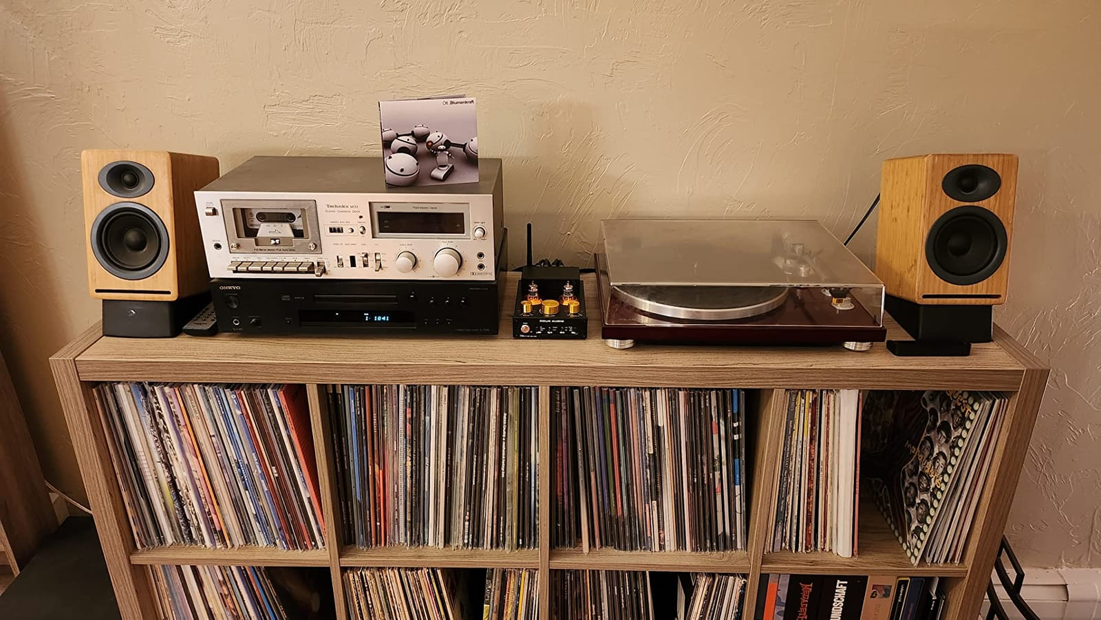 Douk Audio Tube Phono Amp: Bluetooth Receiver | 2-Channel Amplifier for MM Turntables | 160W×2 TDA7498E | Tone Control | for Desktop Vinyl HiFi Home Audio System (X1) customer photo 1