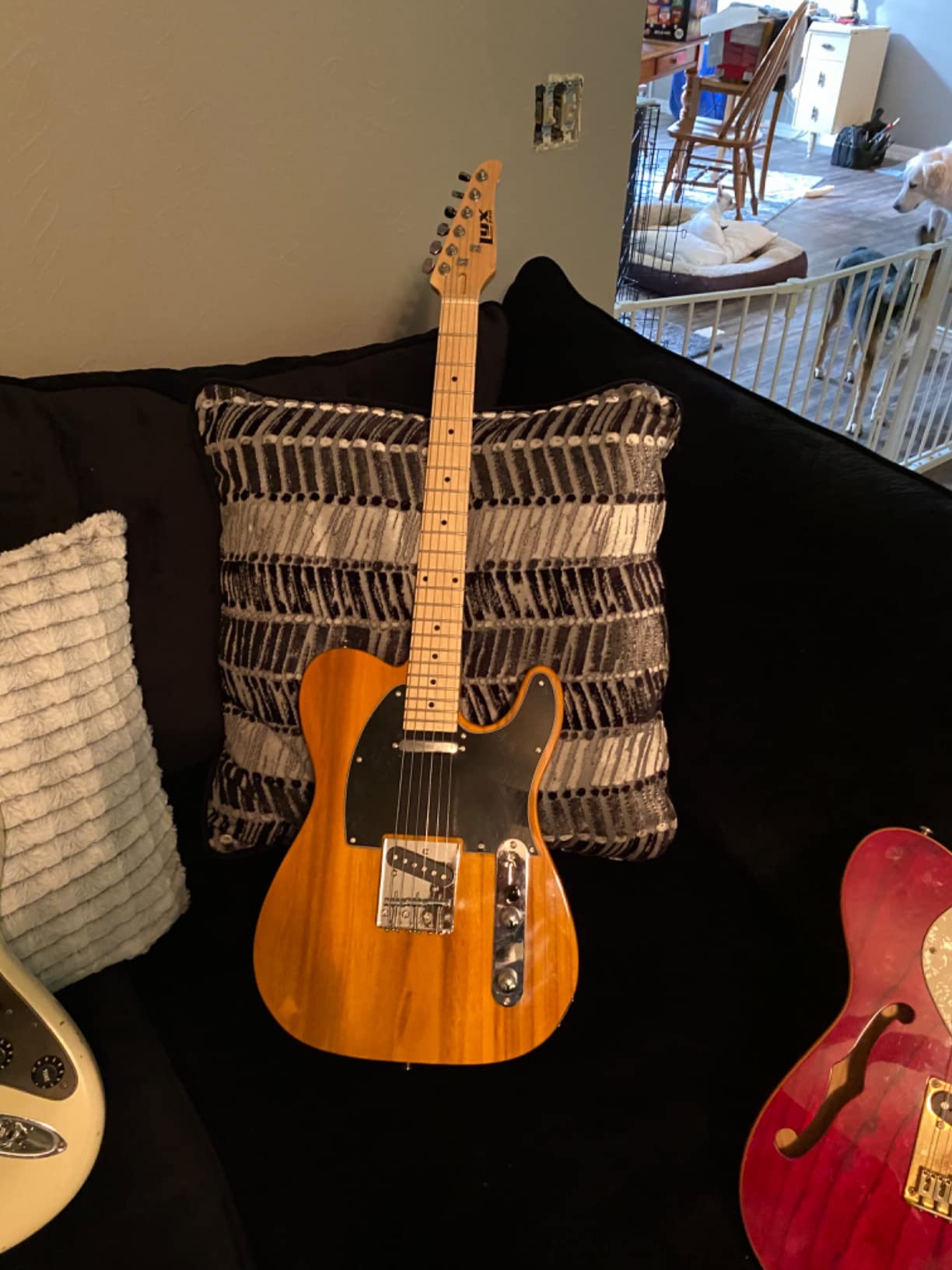 LyxPro 39” Electric Guitar TL Series, Full-Size Paulownia Wood Body, 3-Ply Pickguard, C-Shape Neck, Ashtray Bridge, Quality Gear Tuners, 3-Way Switch & Volume/Tone Controls, 2 Picks Included, Sunburst customer photo 1