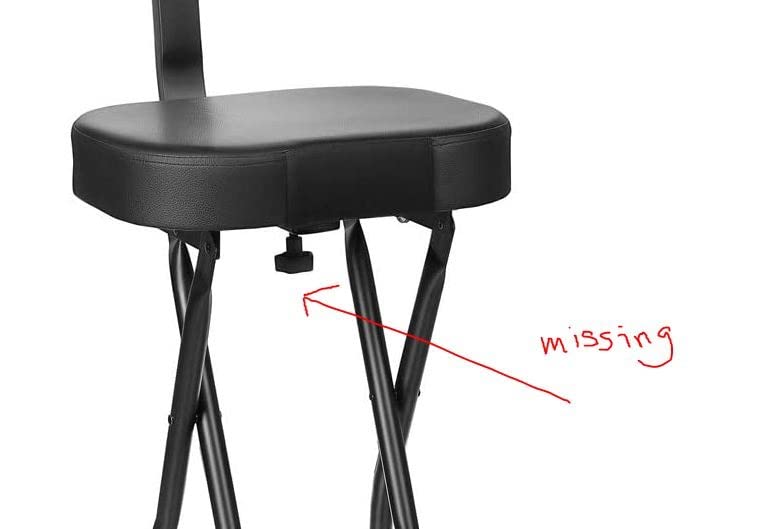 Pyle Adjustable Guitar Seat with Built-In Stand, EVA Foam Padded Cradles, Removable Backrest, Non-Slip Rubber Feet, Collapsible Design – Fits Acoustic, Electric & Bass Guitars – 300 lbs Capacity. customer photo 2