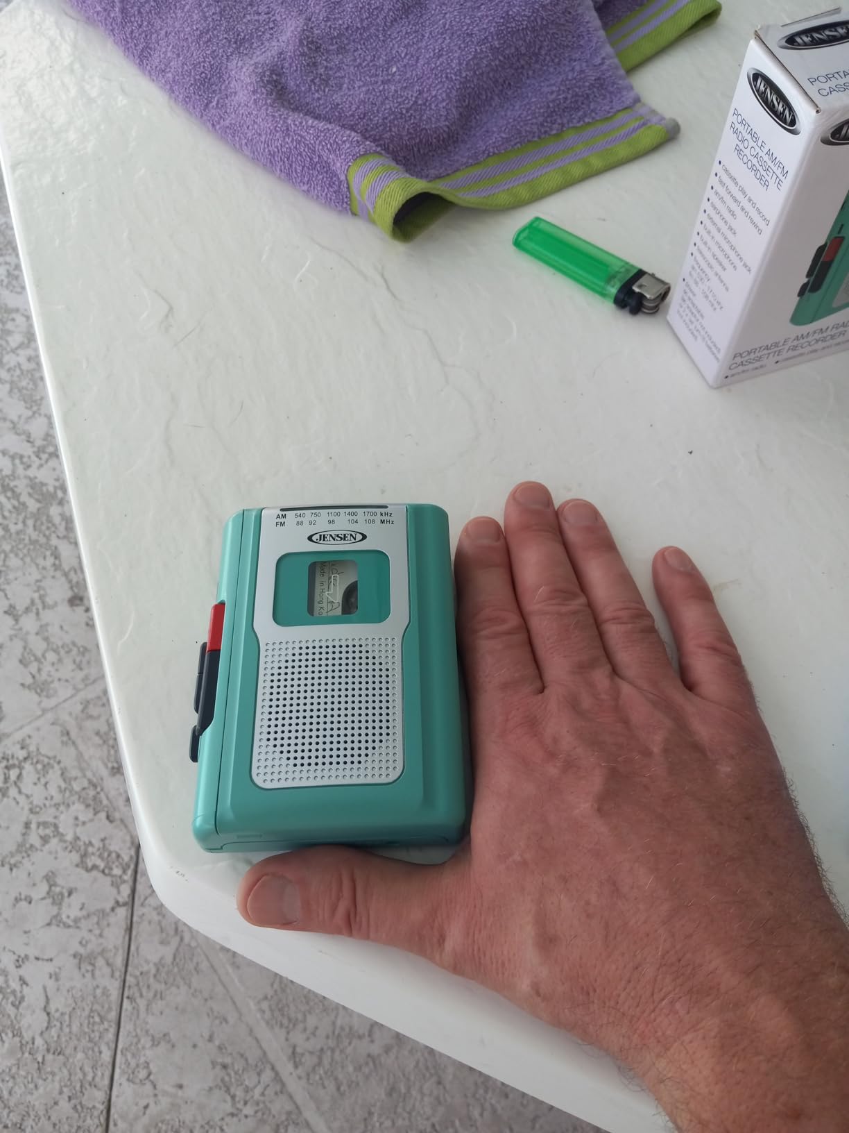 Jensen® CR-100 Vinatge Portable Personal Cassette/Recorder Tape Player with AM-FM Radio Built-in Speaker & Microphone, Headphone Jack Input - Teal Limited Edition customer photo 1