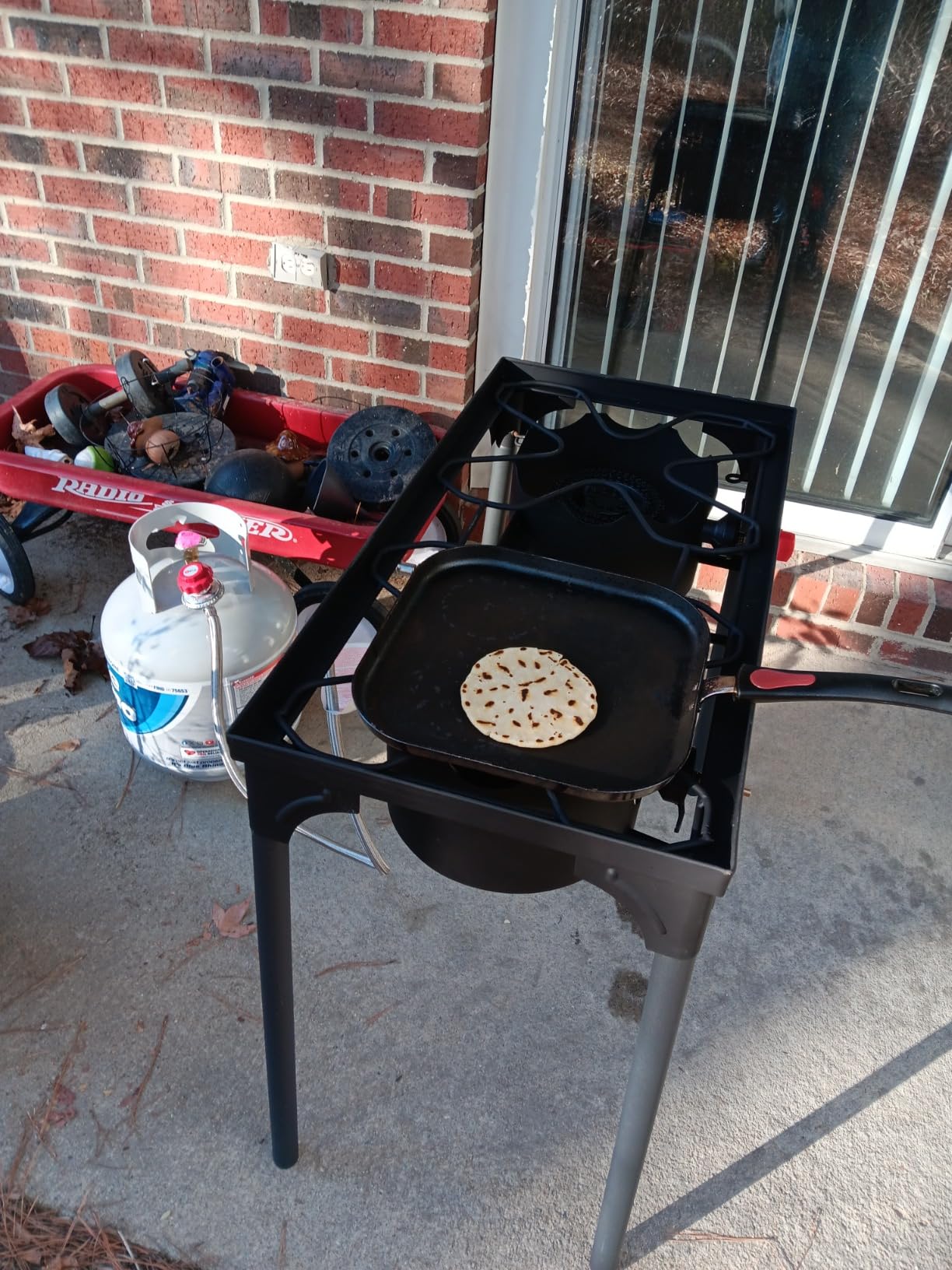 Gas One Propane Double Burner Two Burner Camp Stove Outdoor High Pressure Propane 2 Burner Adjustable PSI Regulator and 4ft Hose With Removable Legs customer photo 1