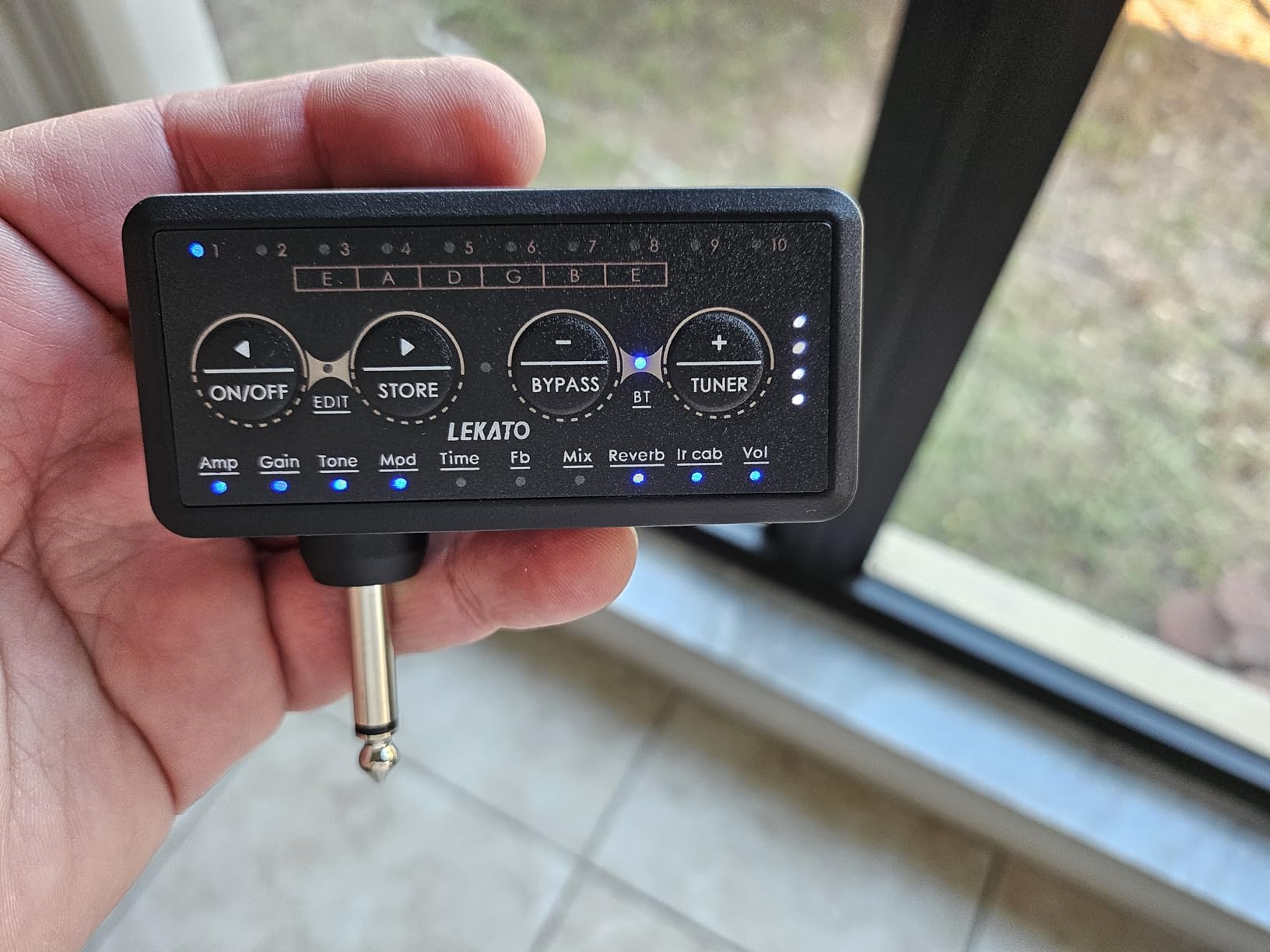LEKATO Micro Guitar Headphone Amp Bass Guitar Headphone Amplifier with Multi Effects - Amp Models, IR Loading, Tuner, Rechargeable Electric Headphone Amplifier Delay Reverb Chorus Overdrive Portable customer photo 1