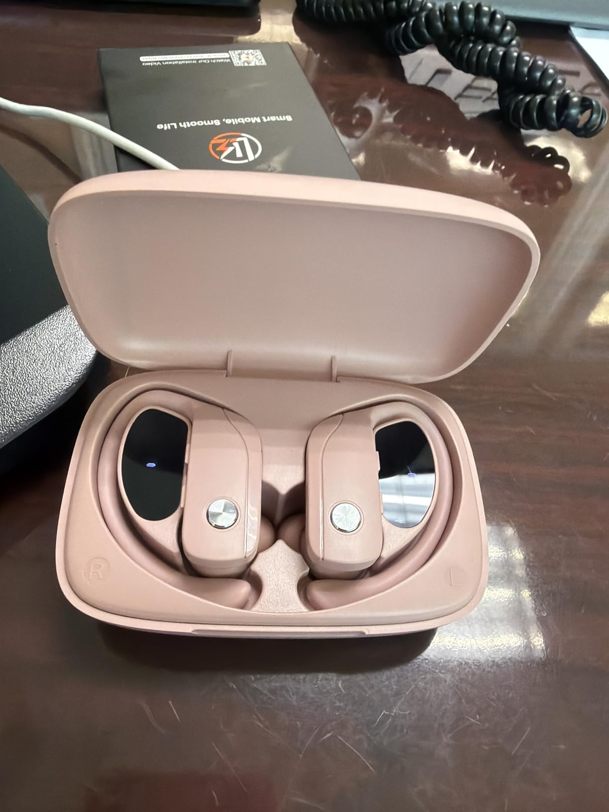 bmani Ear Buds Wireless Earbuds Bluetooth Headphones with 80H Playtime LED Display Case, Over-Ear Hook with Mic, Stereo Sound, Easy Button Controls, Sports Earphones for Running Workout Gym Black customer photo 1