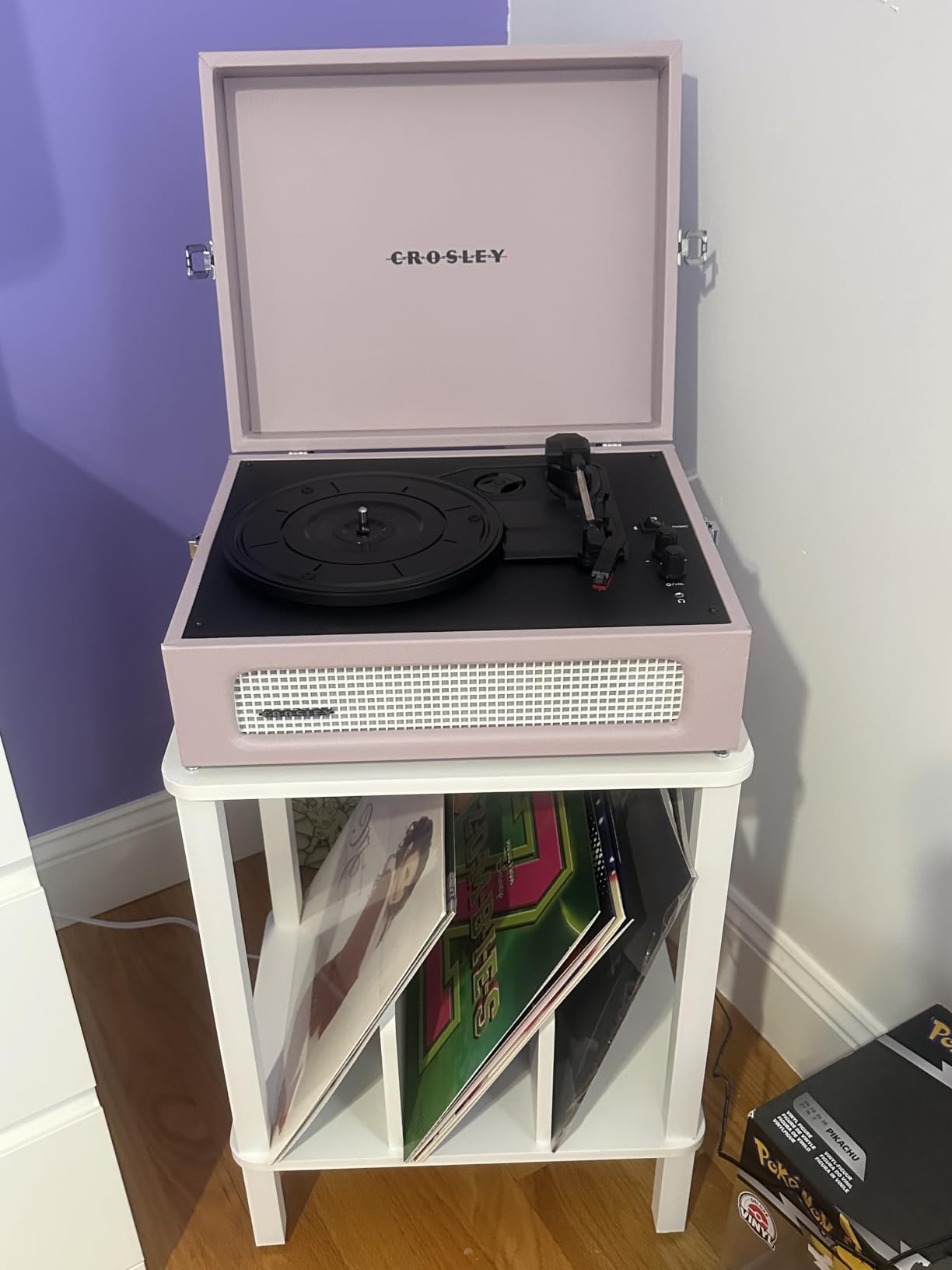 Crosley CR8017B-GY Voyager Record Player, Gray customer photo 1
