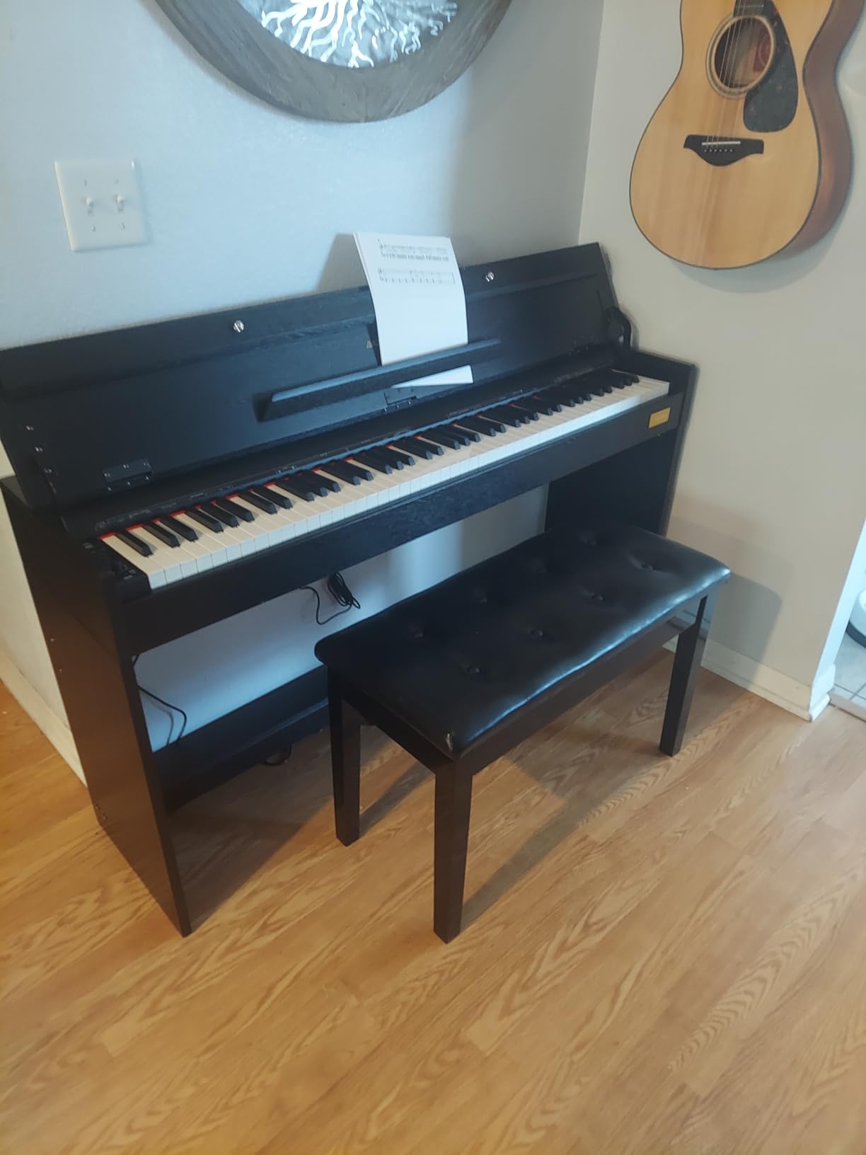 AODSK 88-Key Weighted Hammer Action Digital Piano with Speakers,Furniture Stand and Triple Pedals,Beginner's Course - B-85 customer photo 2