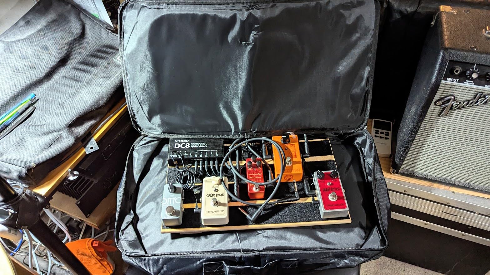 Portable Gig Bag Guitar Effects Pedal Board Carry Bag 23.6 x 13 x 4inch Black customer photo 2