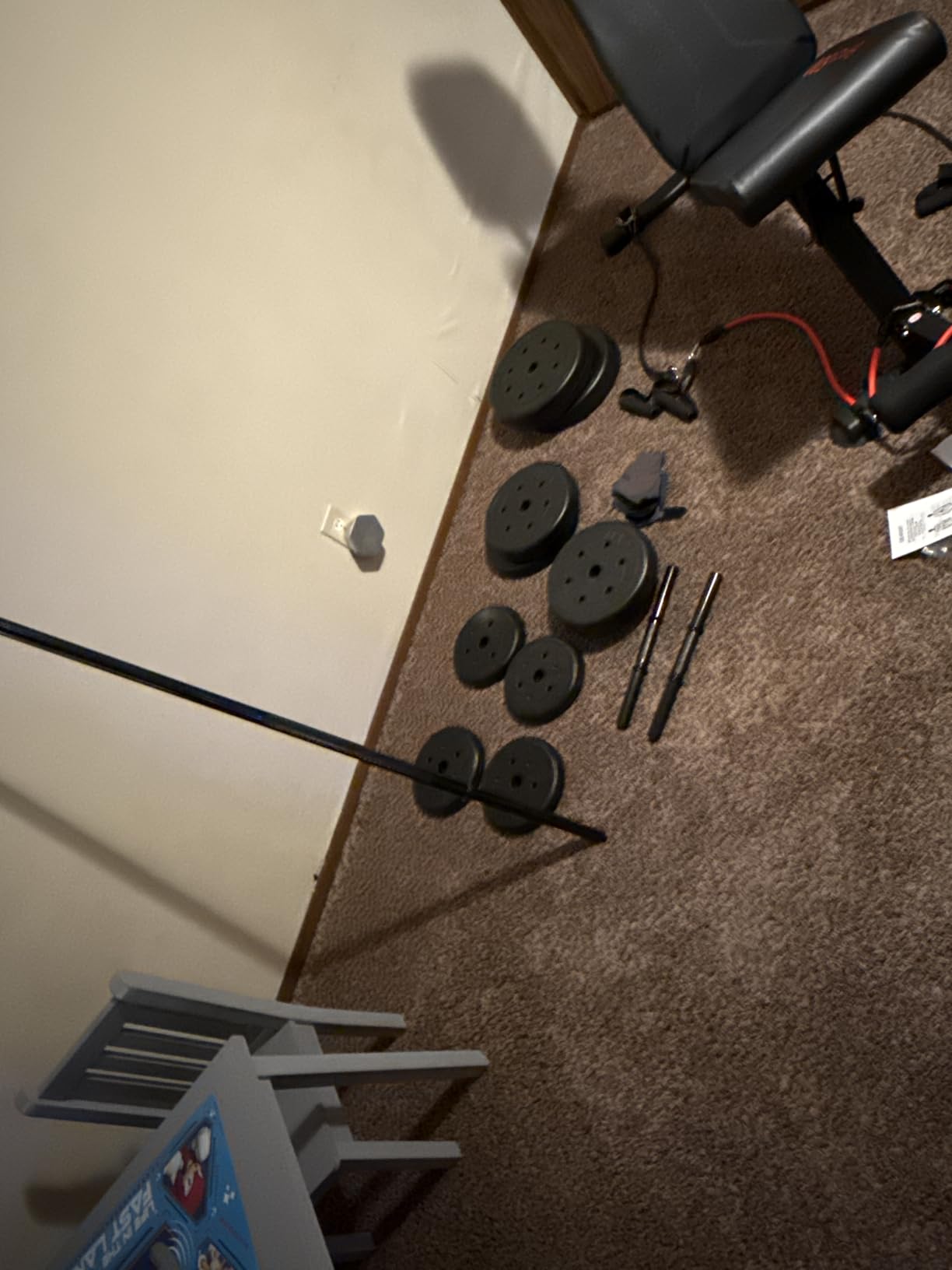 US Weight 105 Pound Weight Set with Barbell - Home Gym Workout Equipment customer photo 1