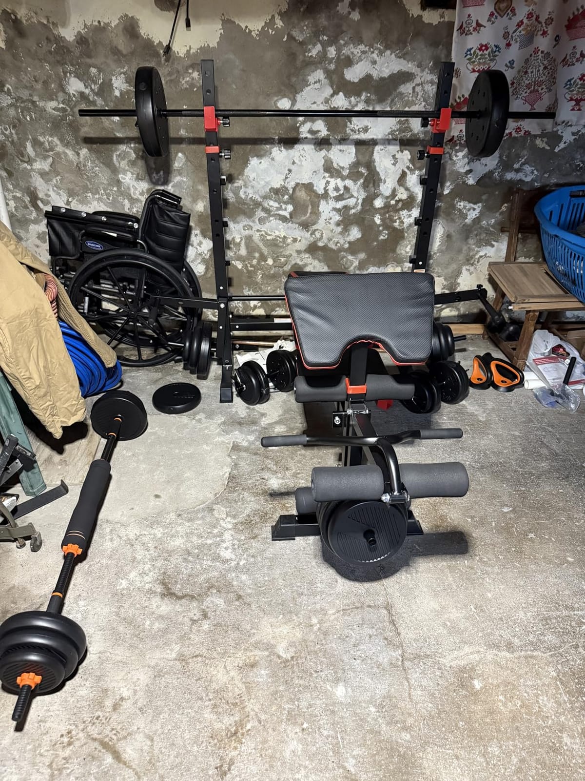 US Weight 105 Pound Weight Set with Barbell - Home Gym Workout Equipment customer photo 2