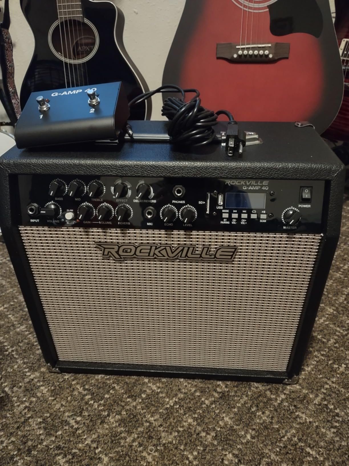 Rockville G-AMP 20 Guitar Amplifier, Bluetooth Combo Amp with 6.5
