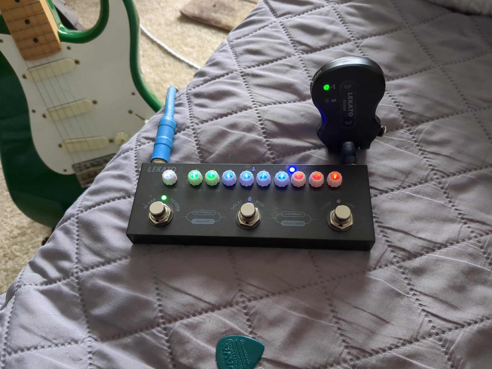 LEKATO Multi Effects Guitar Pedal, with IR Loading 9 AMP Models, Delay Reverb Distortion Overdrive Pedal, Rechargable Electric Guitar Effects Multi Pedal Support Recording,Bluetooth 5.0 customer photo 2