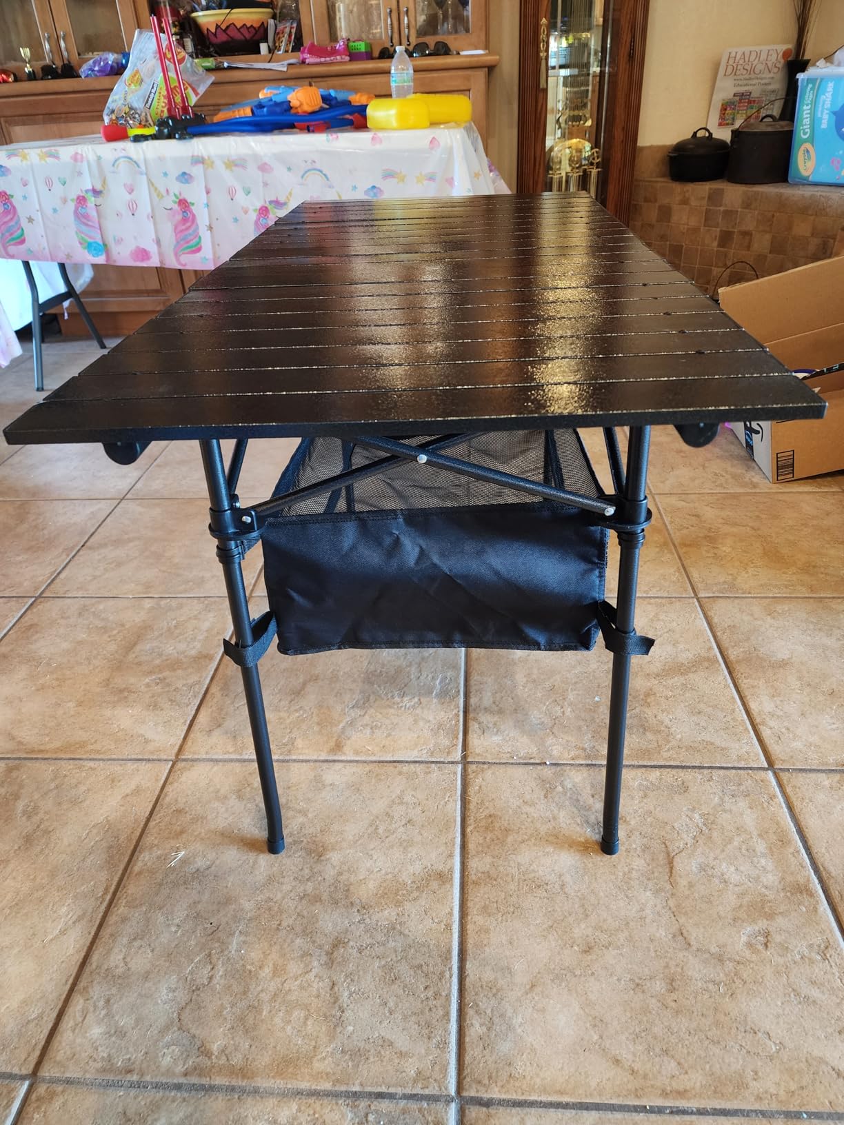 WUROMISE Lightweight Aluminum Folding Camping Table (37.13” x 21.57” x 19.69”), Portable Roll-Up Design for Outdoor, Camping, Beach, BBQ, Patio, and Picnic, Durable & Waterproof with Carrying Bag customer photo 1