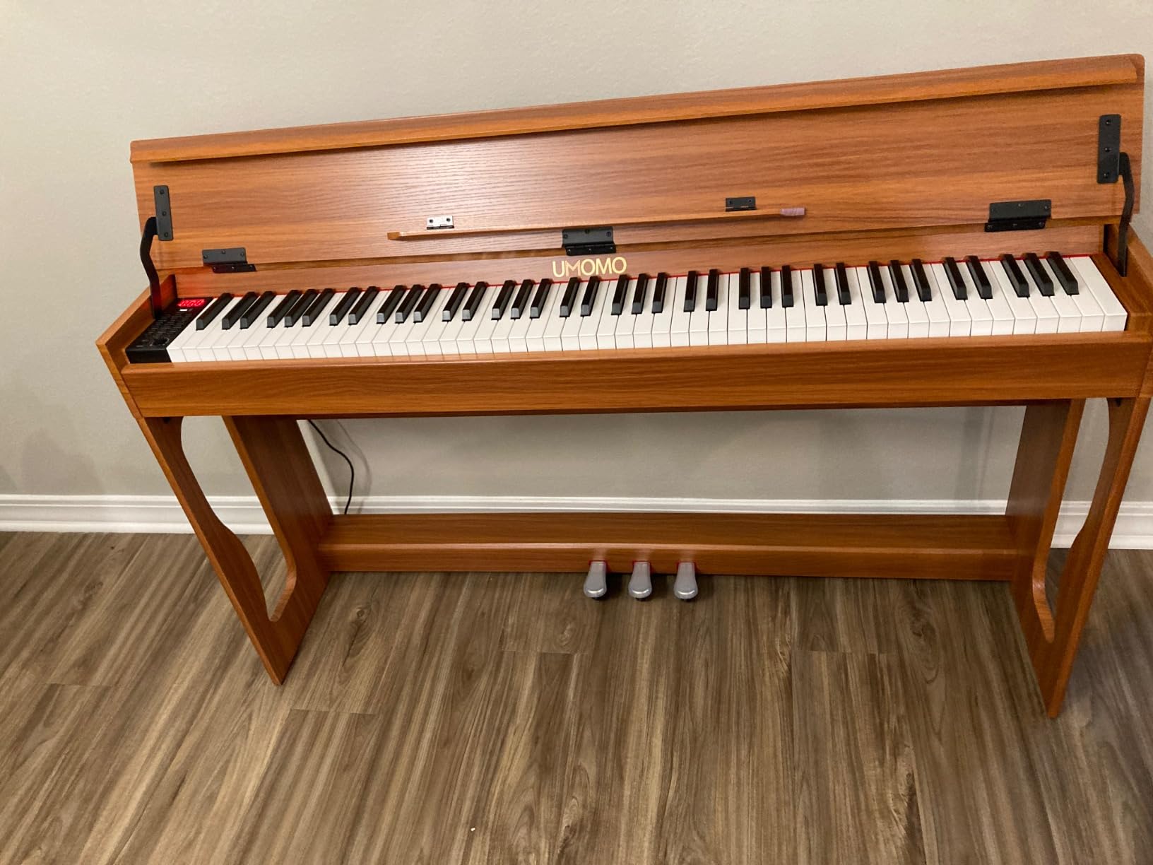UMOMO 88 Weighted Key Digital Piano with Duet Piano Bench, Beginner Keyboard Piano Full Size Heavy Hammer Weighted Action Electric Piano Keyboard with USB MIDI, Brown customer photo 2