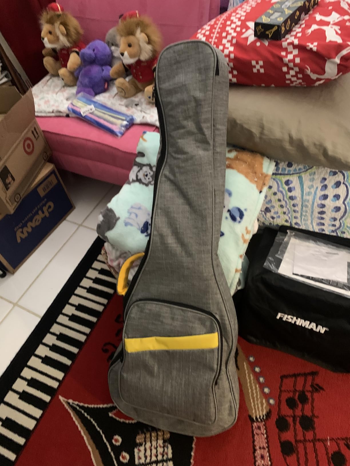 LETSROCK 38 40 41 Inch Electric Guitar Bag, Electric Guitar Case Gig Bag with 0.4 Inch Waterproof Thick Padding Premium Dual Adjustable Shoulder Strap Pocket & Neck Strap Gray customer photo 1