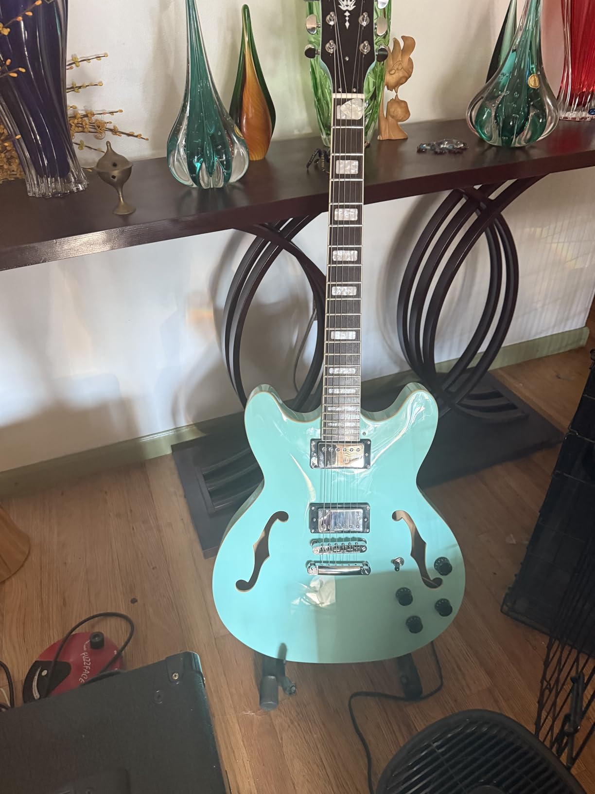 Redid Semi-Hollow Body Electric Guitar RD-100 Jazz Guitar with F-Hole,Maple neck,humbucker Pickups(Brown) customer photo 2