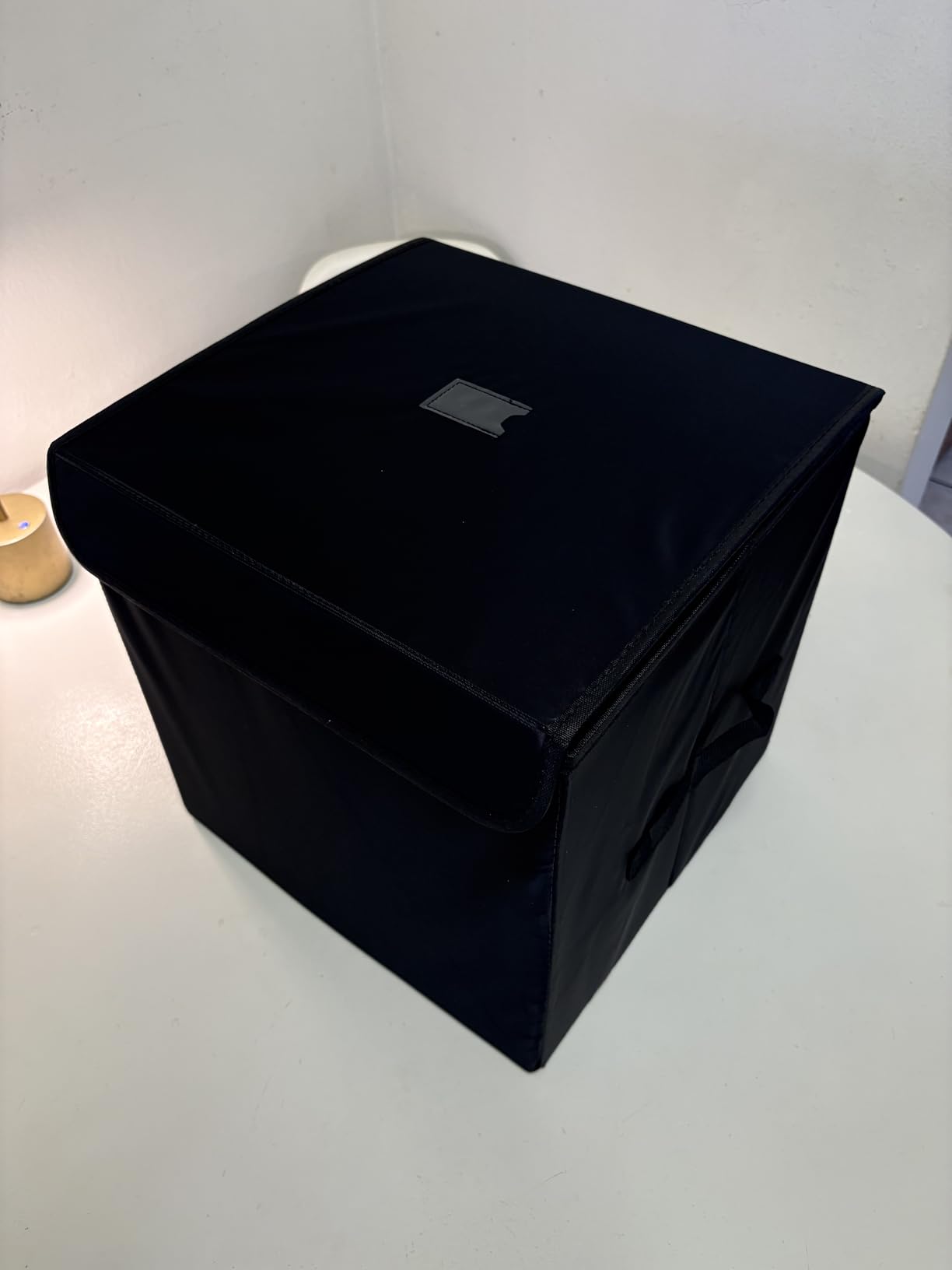 UENTIP Vinyl Record Storage Box for 12-inch Records Crate Holds up to 90 records,Pack of 1-14x 13x 13 Inch LP record storage for Valuable Album Collection - Black customer photo 2