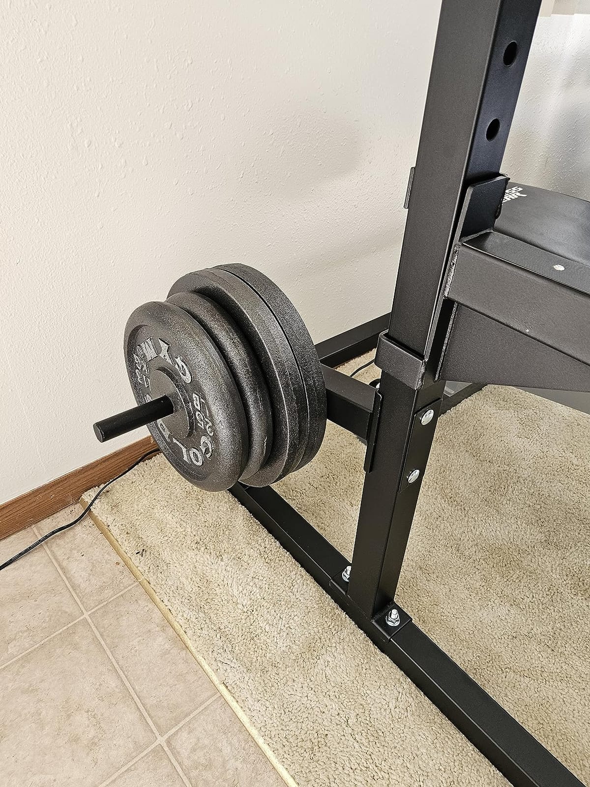 BEKING Squat Rack,All-in-ONE Power Rack Cage with Pull Up Bar,Adjustable Power Cage with Barbell Rack & Weight Plate Storage,Strength Training Workout Station for Home Gym Fitness,Space-Saving Design customer photo 1