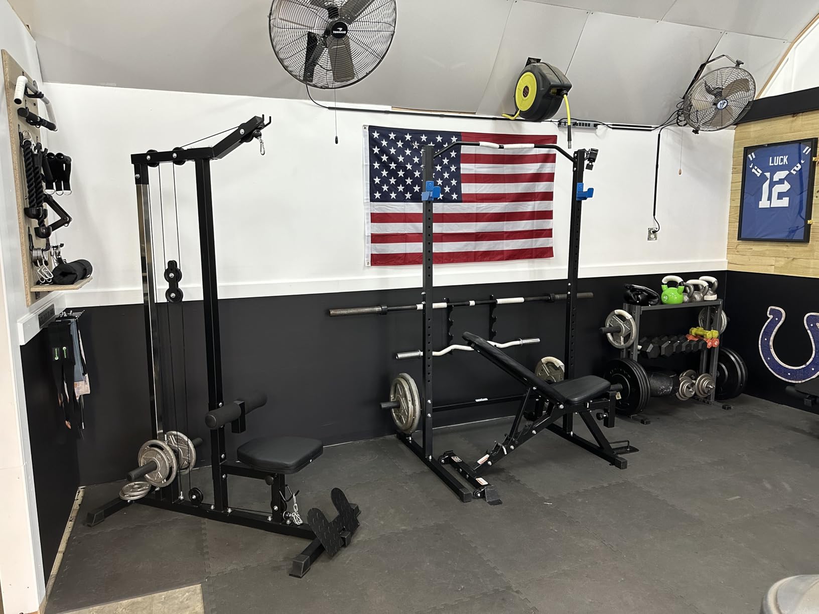 BEKING Squat Rack,All-in-ONE Power Rack Cage with Pull Up Bar,Adjustable Power Cage with Barbell Rack & Weight Plate Storage,Strength Training Workout Station for Home Gym Fitness,Space-Saving Design customer photo 2
