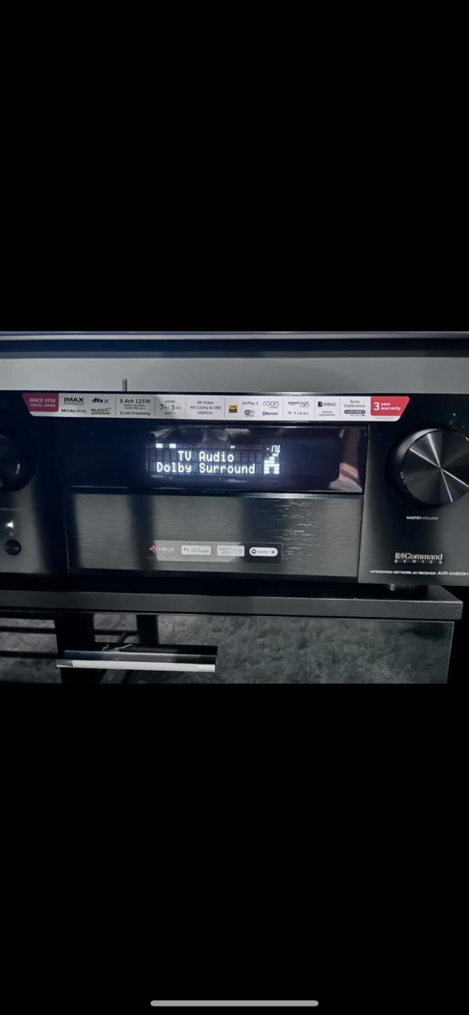 Denon AVR-X4800H 9.4 Ch Home Theater AV Receiver, 8K UHD, 125W x 9 customer photo 2