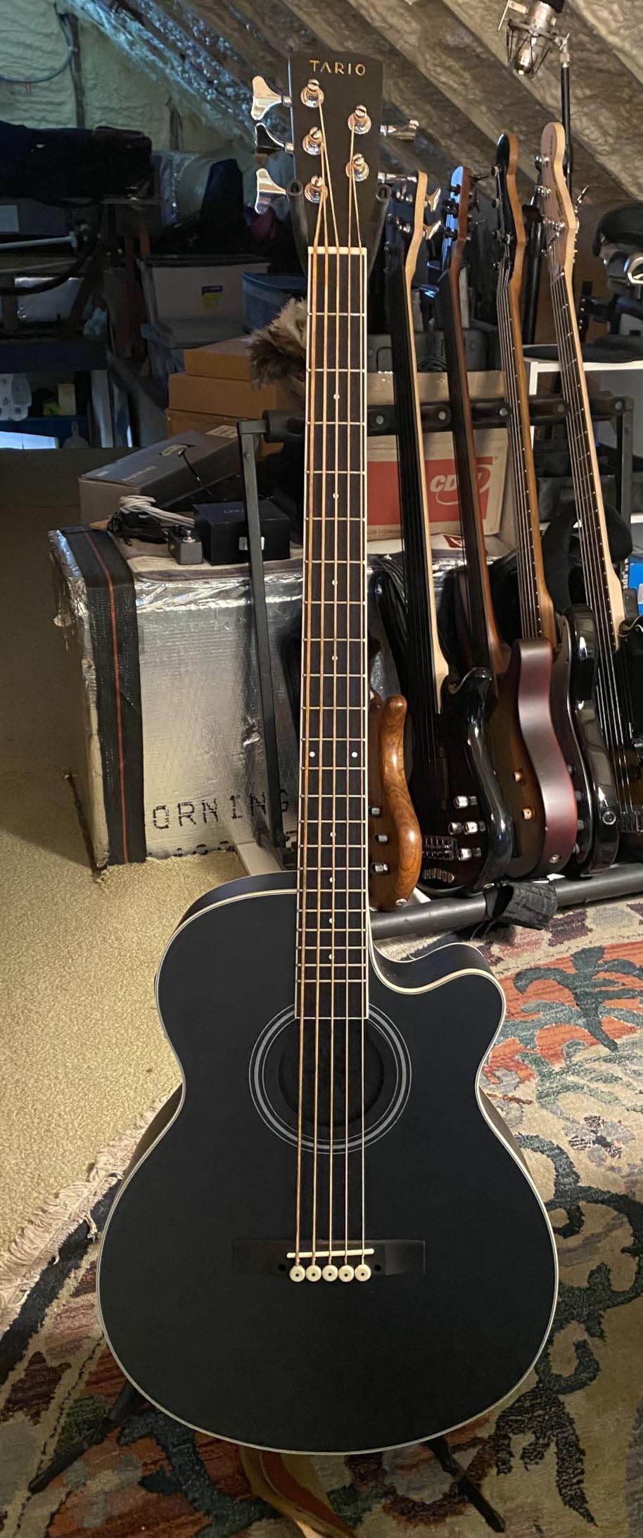 TARIO 5 String Electric Acoustic Bass spruce top Mahogany back & sides (Fretted) customer photo 2